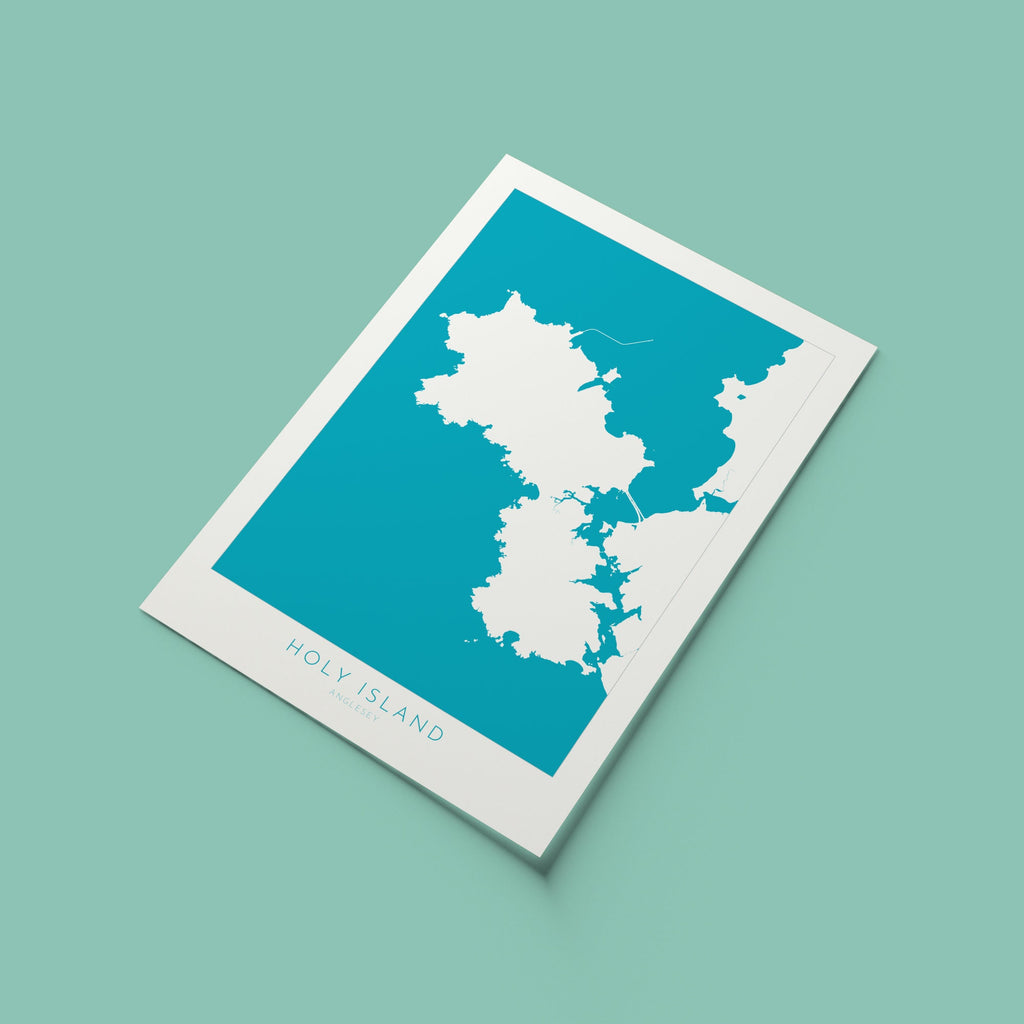 Holy Island Anglesey Map Art - Anglesey Map, Holy Island Map, Anglesey Coast, Wales Map Art, Anglesey Wales Map, Trearddur Bay, Holy Head