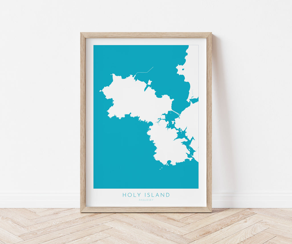 Holy Island Anglesey Map Art - Anglesey Map, Holy Island Map, Anglesey Coast, Wales Map Art, Anglesey Wales Map, Trearddur Bay, Holy Head