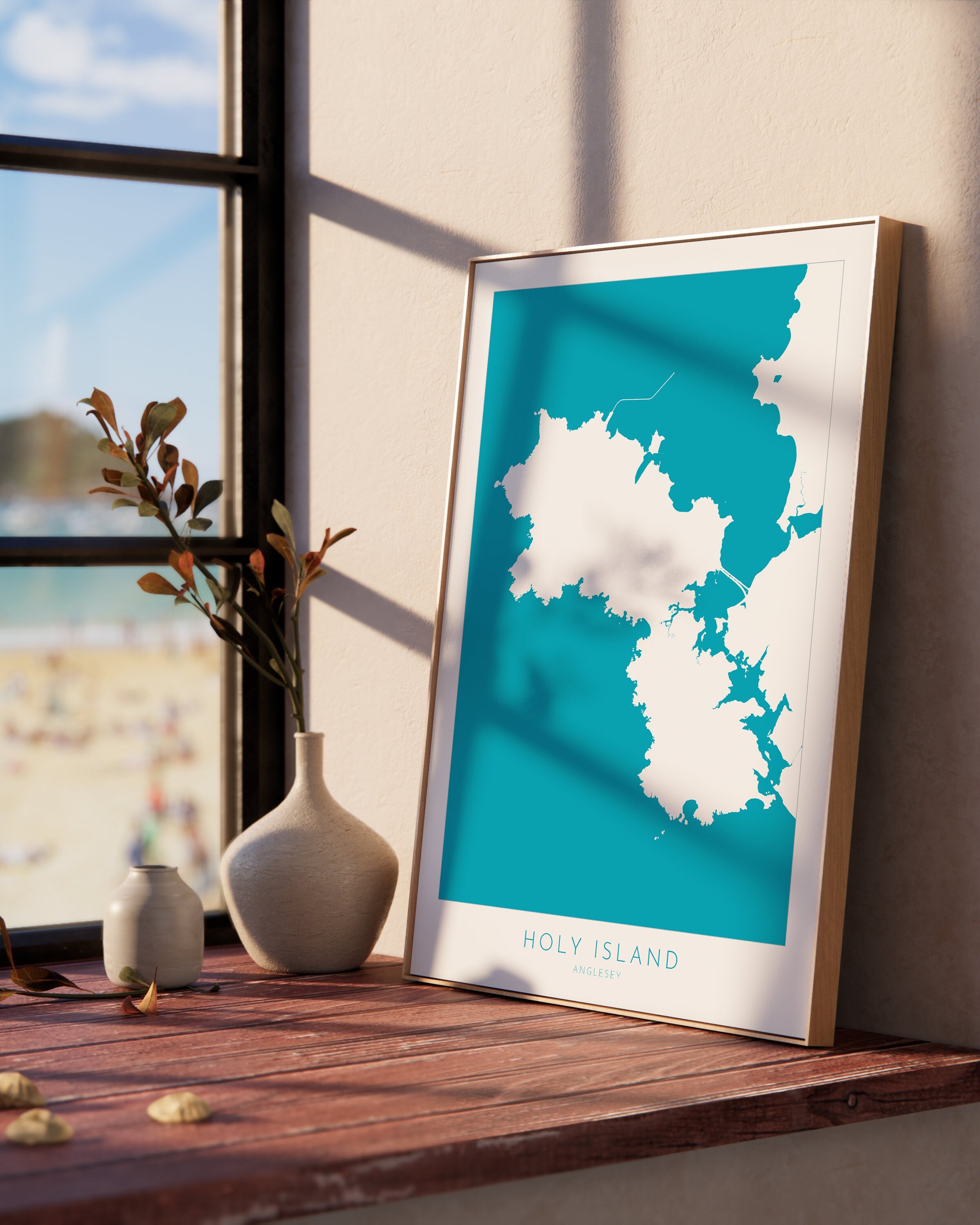 Holy Island Anglesey Map Art - Anglesey Map, Holy Island Map, Anglesey Coast, Wales Map Art, Anglesey Wales Map, Trearddur Bay, Holy Head