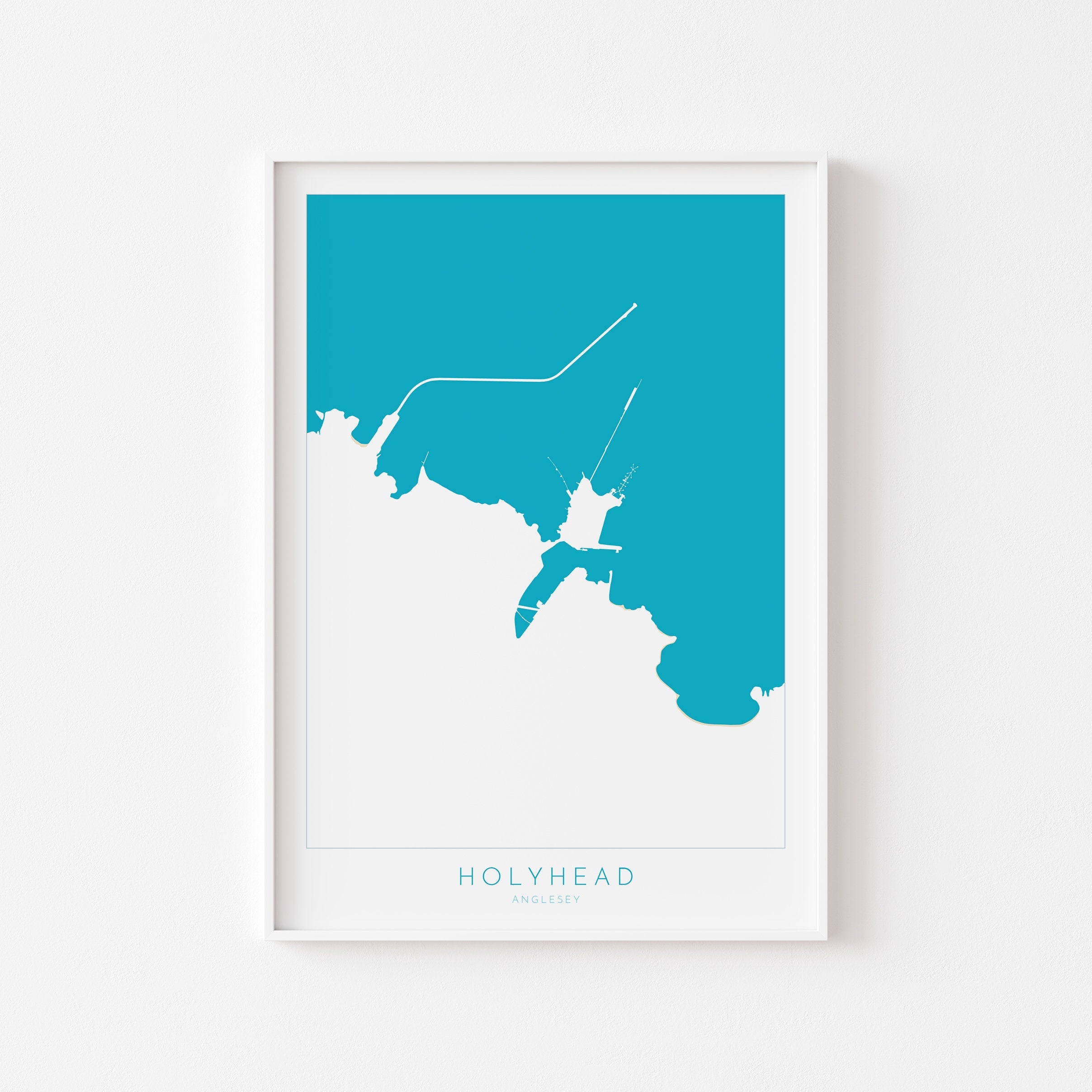 Holyhead Map Art - Anglesey Map, Holyhead Anglesey Coast, Wales Map Art, Anglesey Wales Map, Holyhead Beach Art.