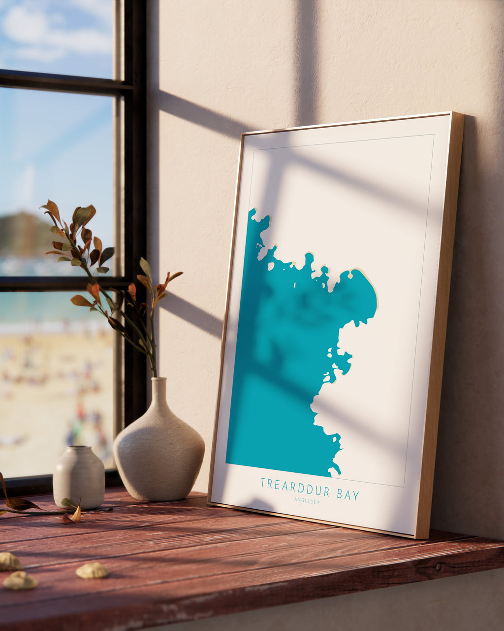 Trearddur Bay Map Art - Trearddur Bay Anglesey Map, Anglesey Beaches, Wales Map Art, Anglesey Wales Map, Trearddur Bay Beach Art.