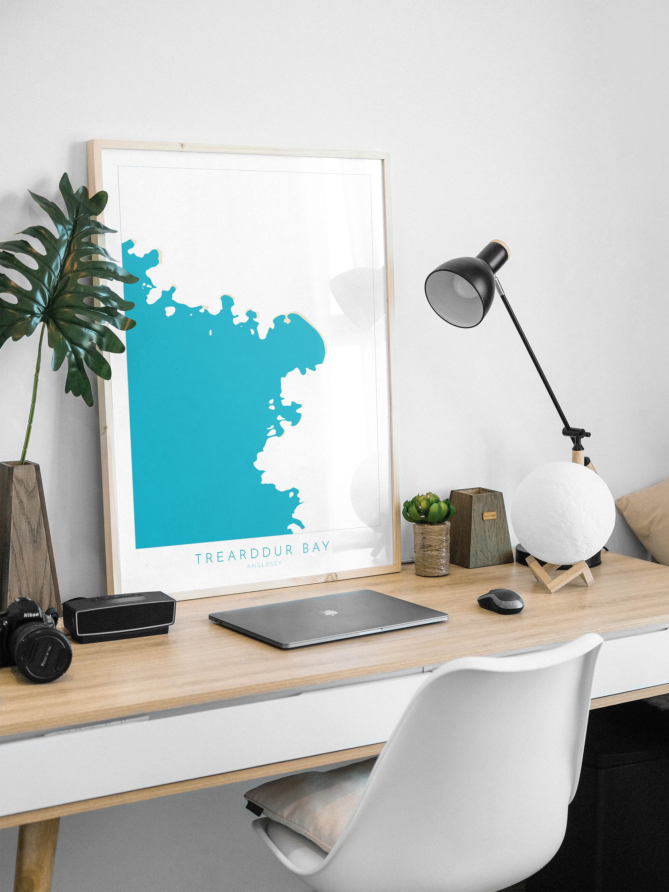 Trearddur Bay Map Art - Trearddur Bay Anglesey Map, Anglesey Beaches, Wales Map Art, Anglesey Wales Map, Trearddur Bay Beach Art.