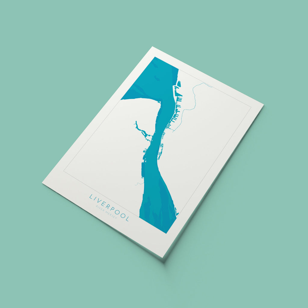 Liverpool Map Art - Liverpool Map, The River Mersey Map, Liverpool UK Art Print, Liverpool Docks, UK Rivers, UK City Map