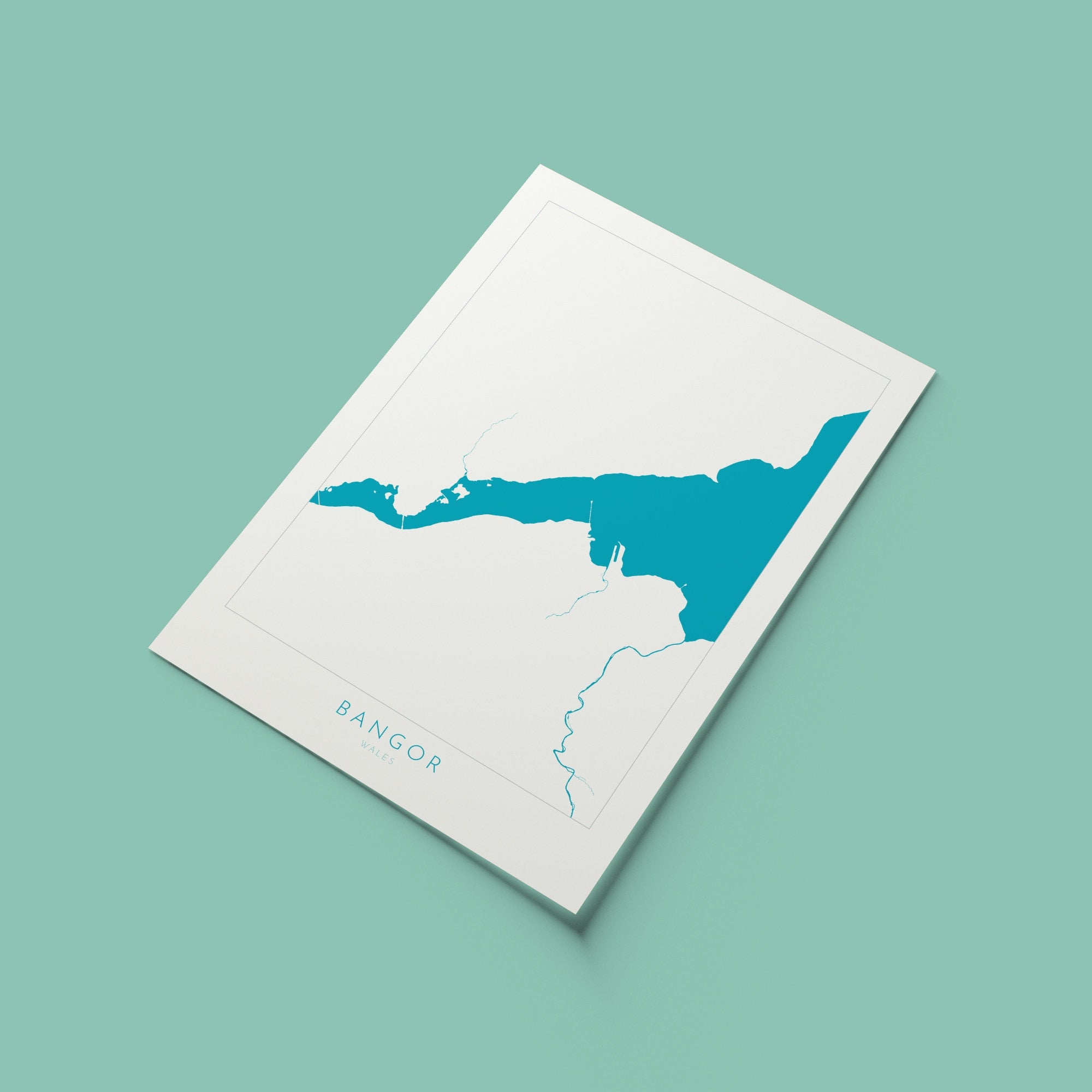 Bangor Map Art - Bangor Wales Map, Wales Map Art, North Wales, Nautical Art