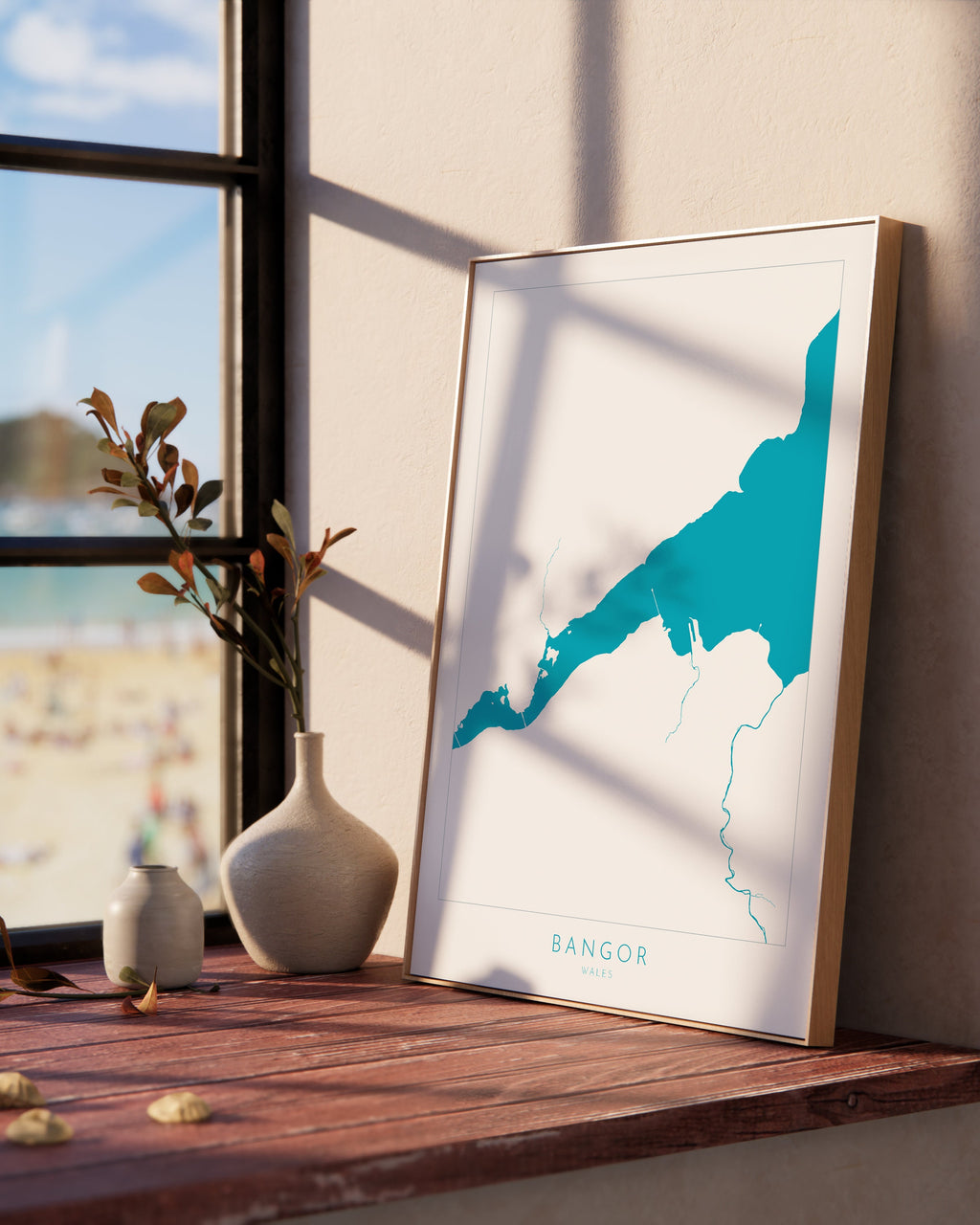 Bangor Map Art - Bangor Wales Map, Wales Map Art, North Wales, Nautical Art