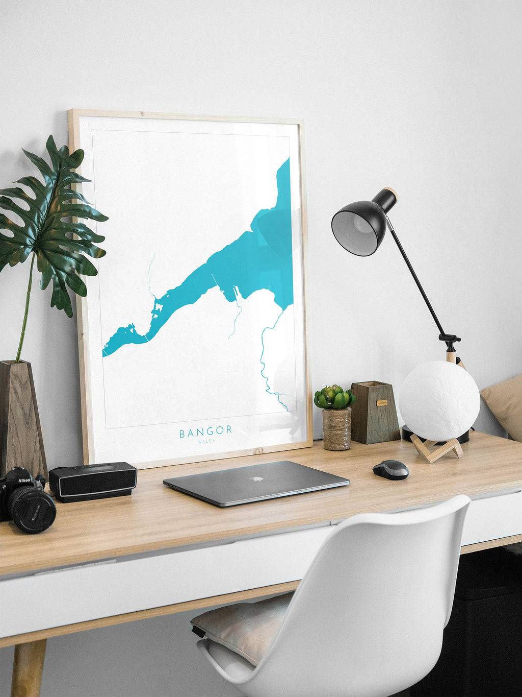 Bangor Map Art - Bangor Wales Map, Wales Map Art, North Wales, Nautical Art