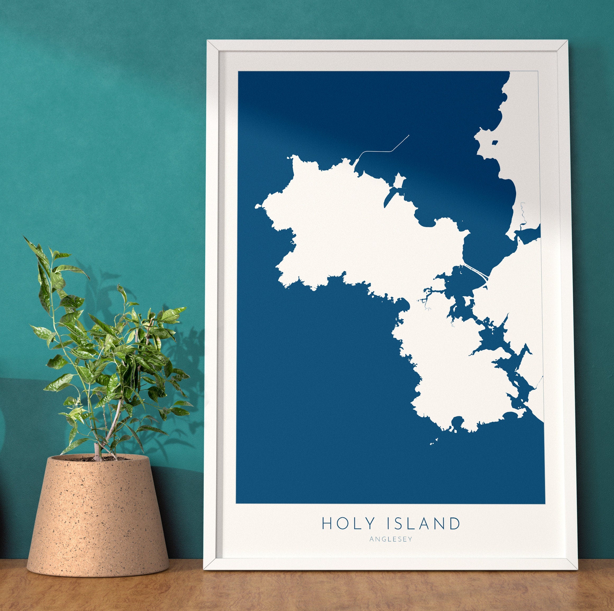 Holy Island Anglesey Map Art - Anglesey Map, Holy Island Map, Anglesey Coast, Wales Map Art, Anglesey Wales Map, Trearddur Bay, Holy Head