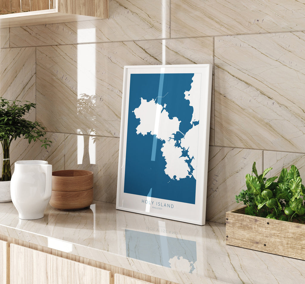 Holy Island Anglesey Map Art - Anglesey Map, Holy Island Map, Anglesey Coast, Wales Map Art, Anglesey Wales Map, Trearddur Bay, Holy Head