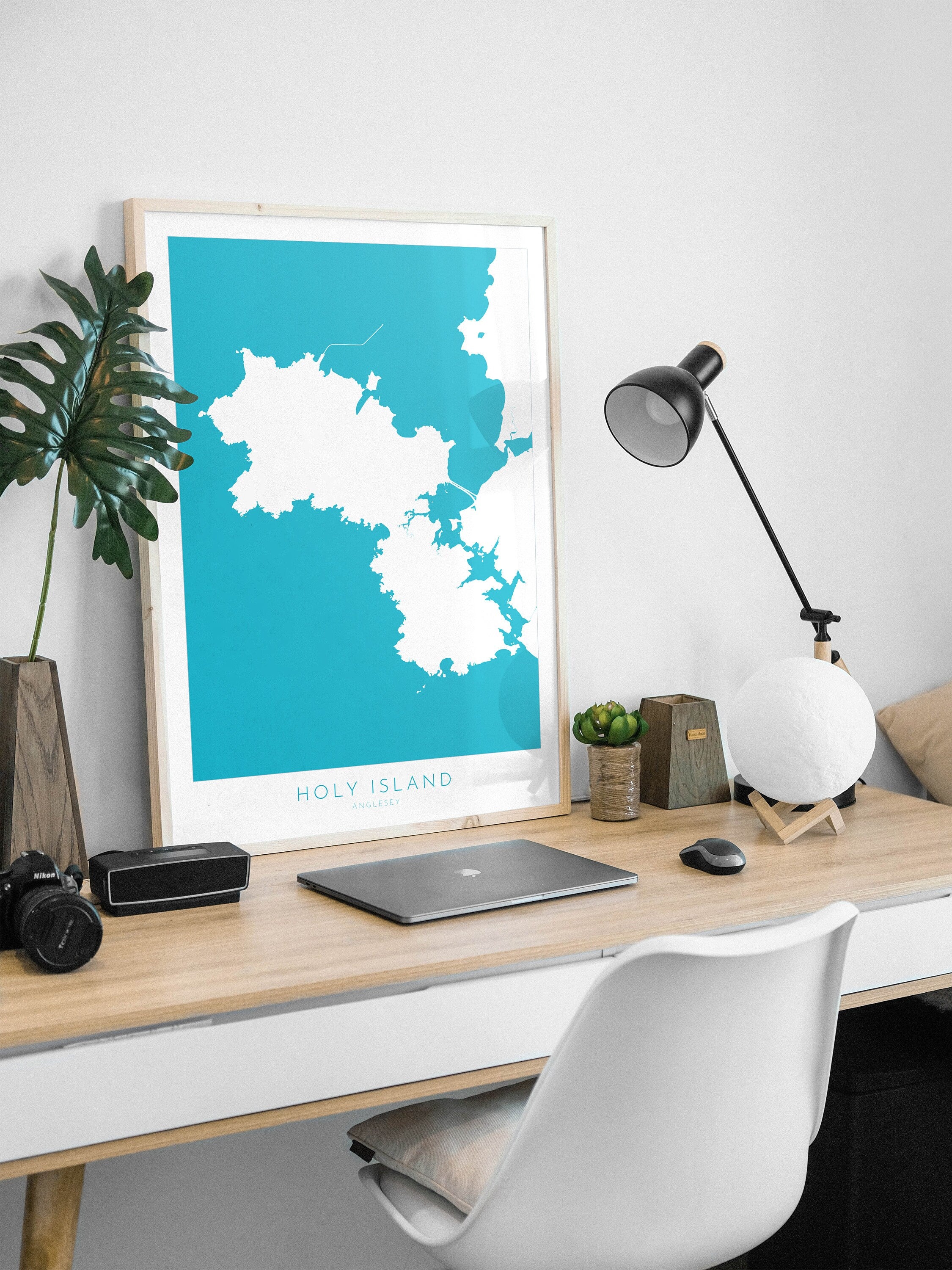 Holy Island Anglesey Map Art - Anglesey Map, Holy Island Map, Anglesey Coast, Wales Map Art, Anglesey Wales Map, Trearddur Bay, Holy Head