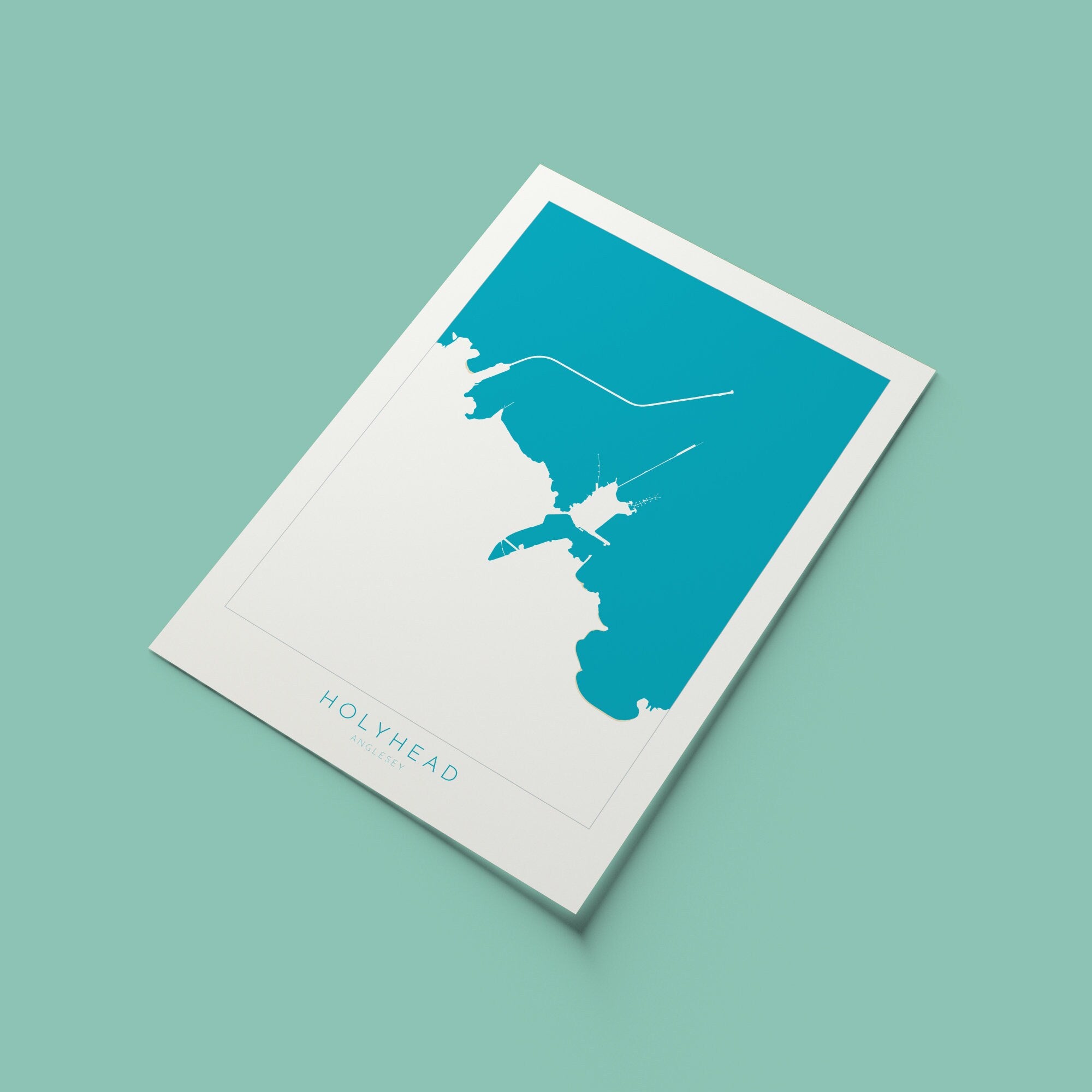 Holyhead Map Art - Anglesey Map, Holyhead Anglesey Coast, Wales Map Art, Anglesey Wales Map, Holyhead Beach Art.