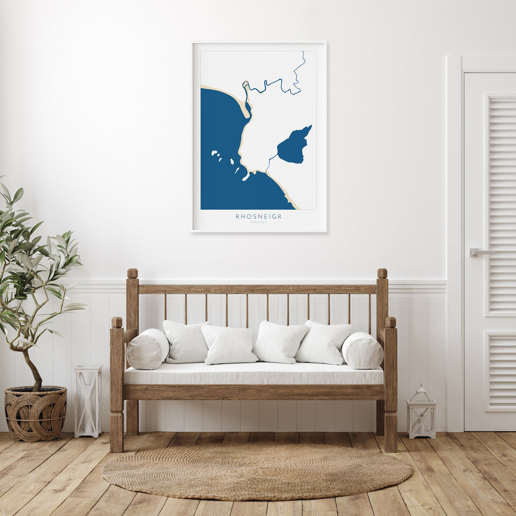 Holy Island Anglesey Map Art - Anglesey Map, Holy Island Map, Anglesey Coast, Wales Map Art, Anglesey Wales Map, Trearddur Bay, Holy Head