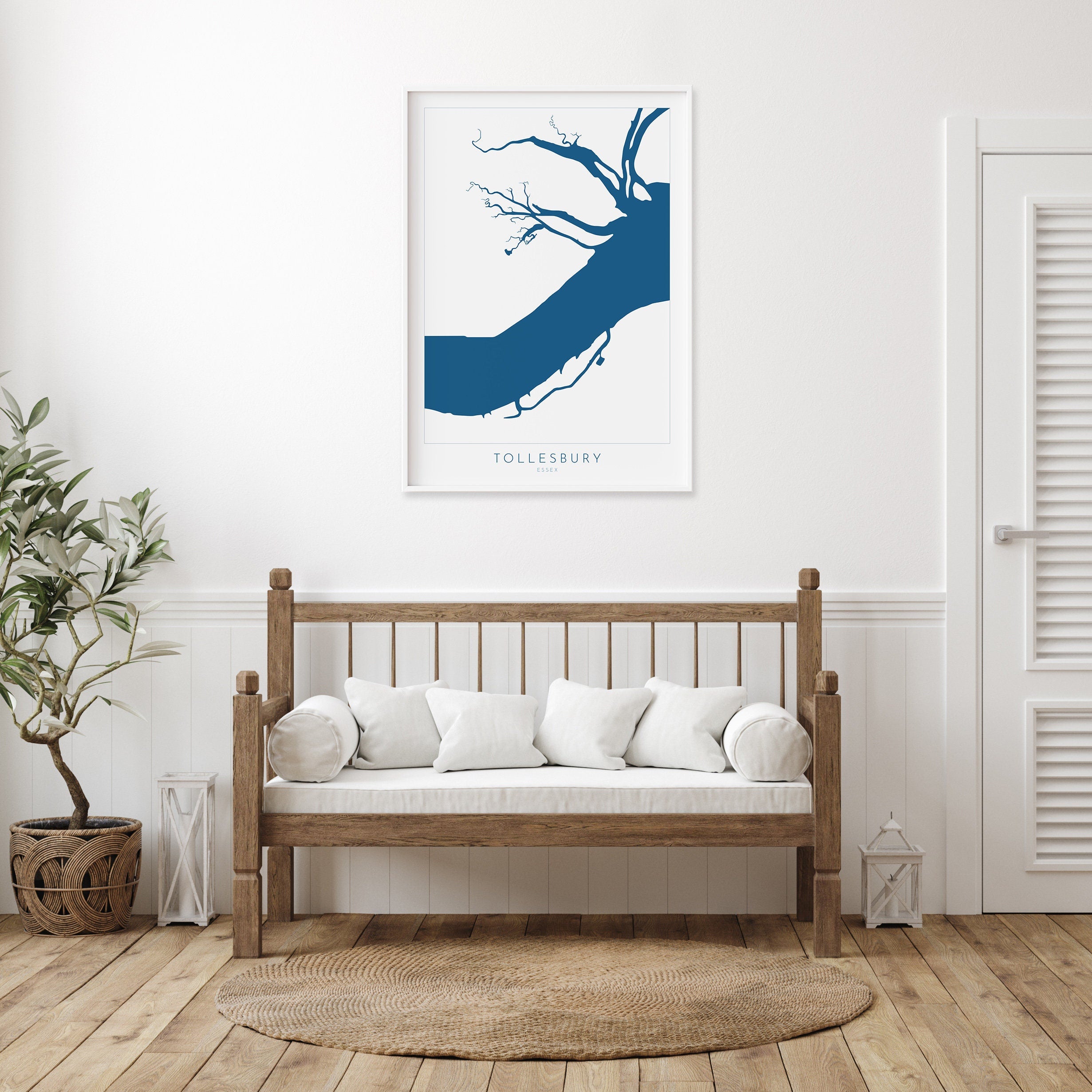 Tollesbury Map - River Blackwater, Tollesbury Essex Art Print, Maldon Art, Essex Map, Essex Art, Essex Coast, Essex UK