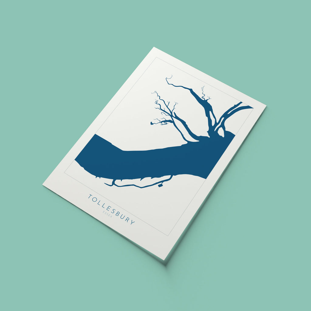 Tollesbury Map - River Blackwater, Tollesbury Essex Art Print, Maldon Art, Essex Map, Essex Art, Essex Coast, Essex UK