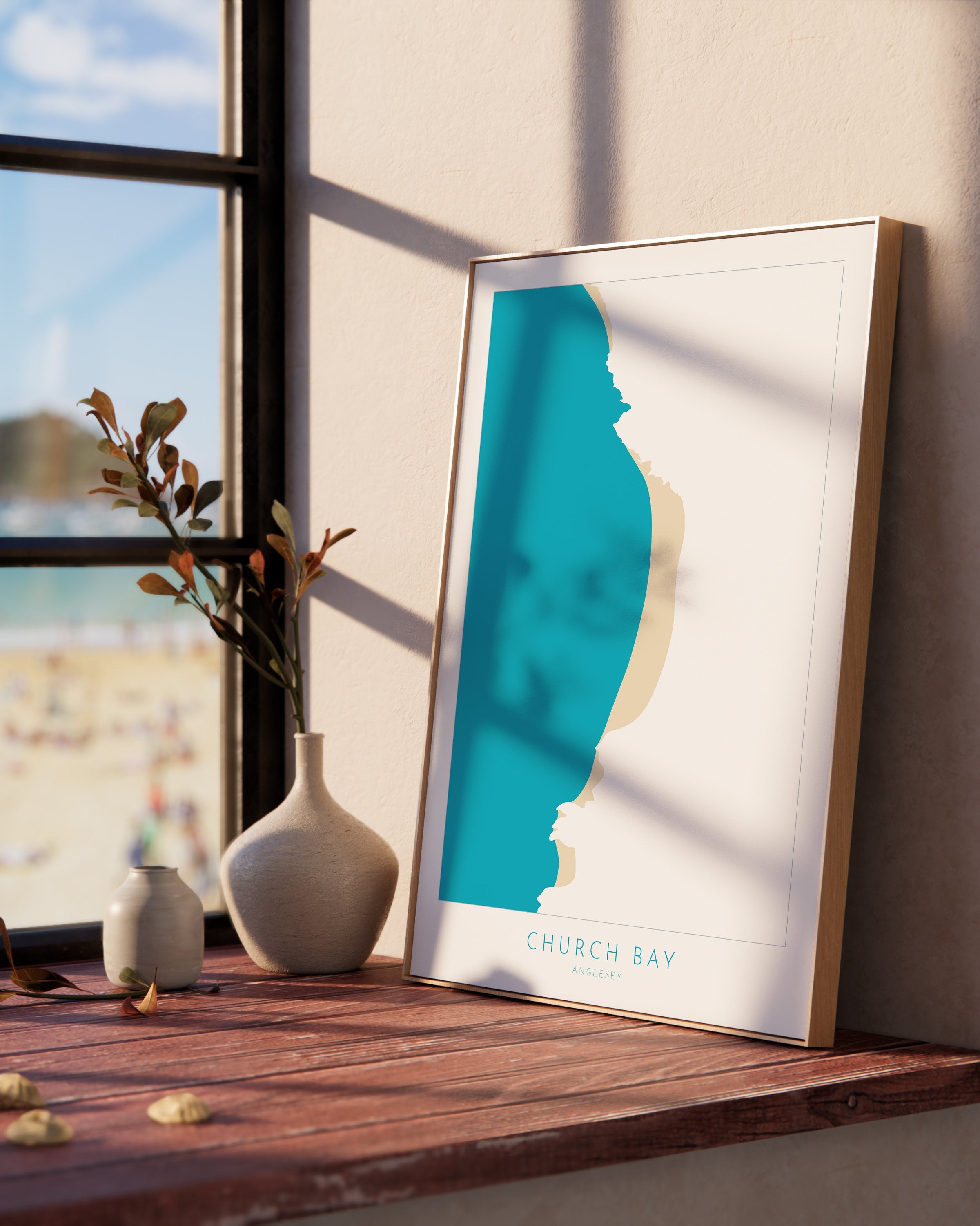 Church Bay Map Art - Anglesey Map, Church Bay Beach, Anglesey Coast, Wales Map Art, Anglesey Wales Map