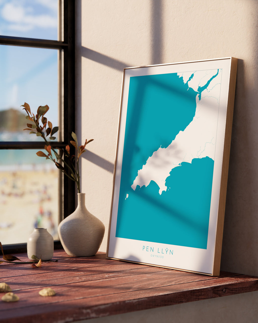 Pen Llŷn Wales Map Art - Llŷn Peninsula Map, Gwynedd Map, Wales Coast Map, Wales Coastline Art, Wales Art Poster