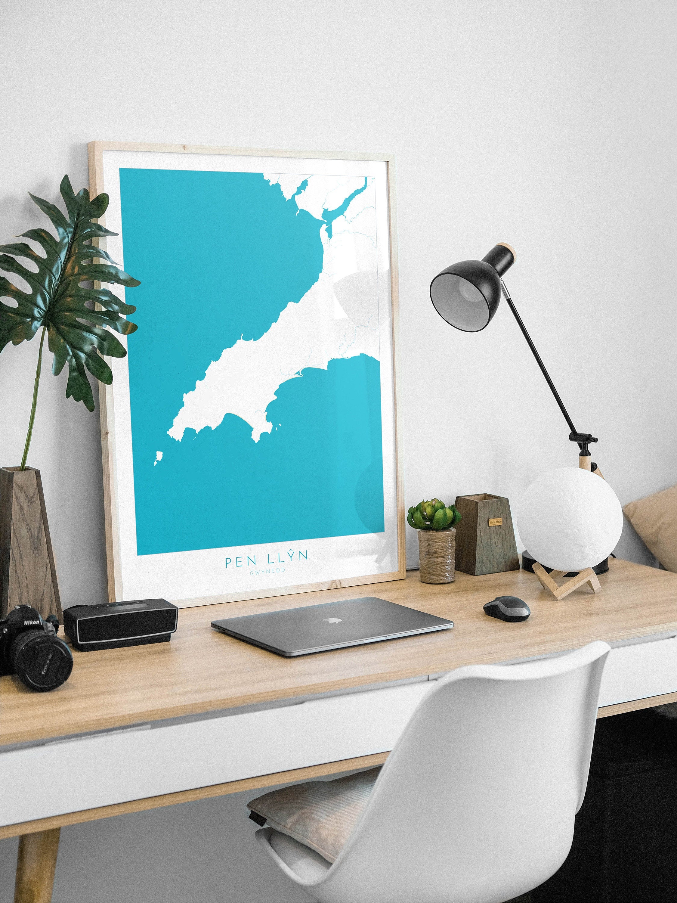 Pen Llŷn Wales Map Art - Llŷn Peninsula Map, Gwynedd Map, Wales Coast Map, Wales Coastline Art, Wales Art Poster