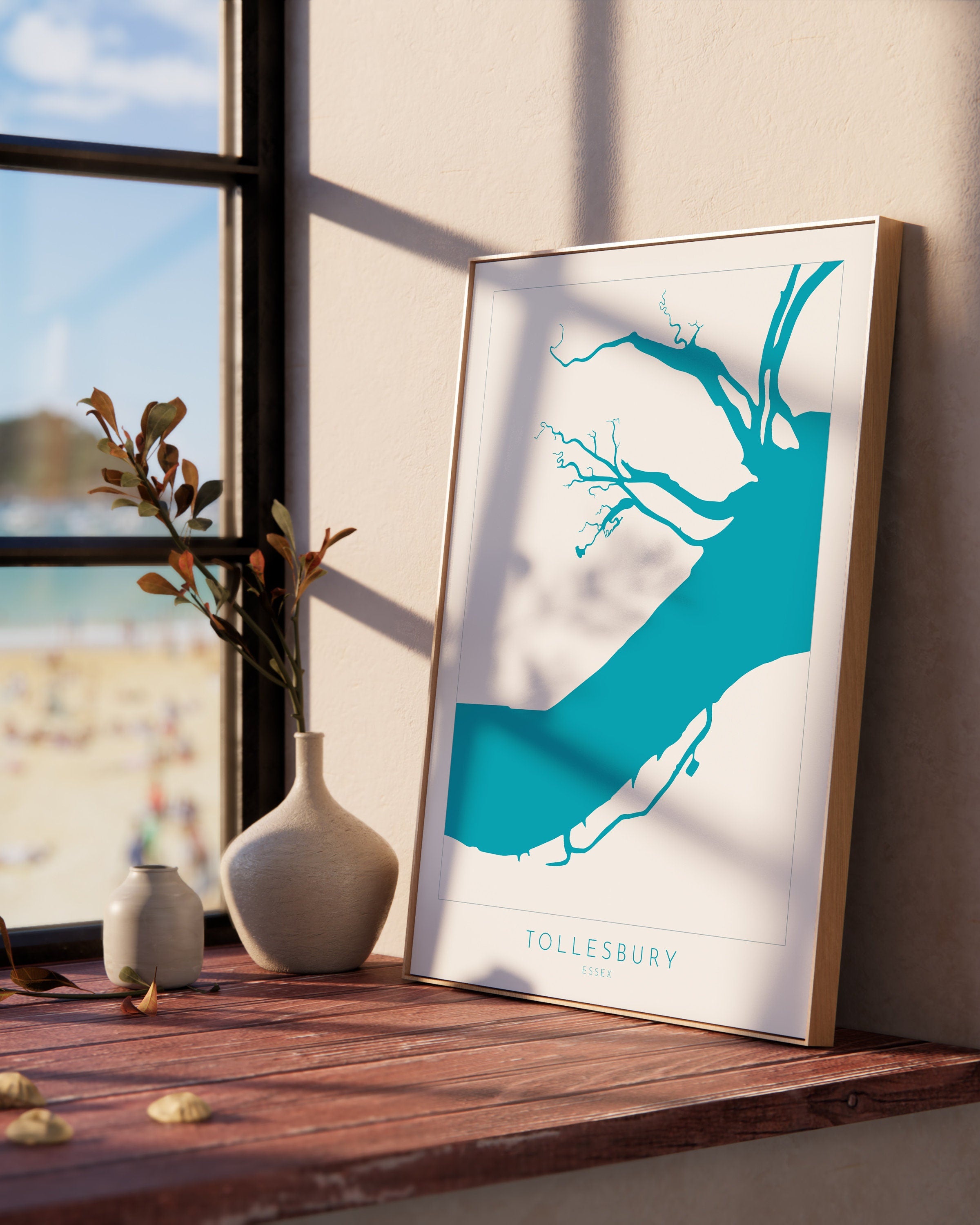 Tollesbury Map - River Blackwater, Tollesbury Essex Art Print, Maldon Art, Essex Map, Essex Art, Essex Coast, Essex UK