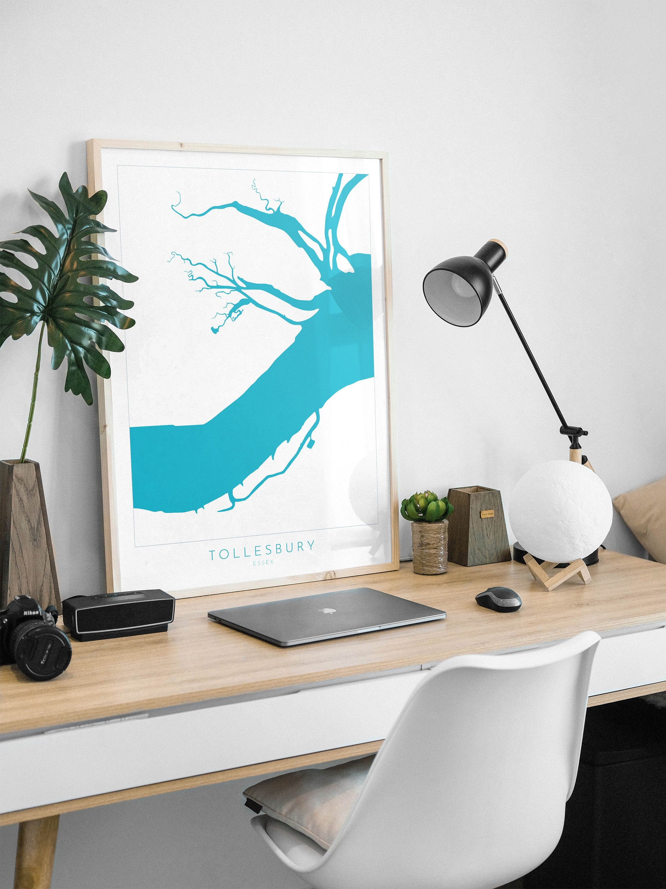 Tollesbury Map - River Blackwater, Tollesbury Essex Art Print, Maldon Art, Essex Map, Essex Art, Essex Coast, Essex UK