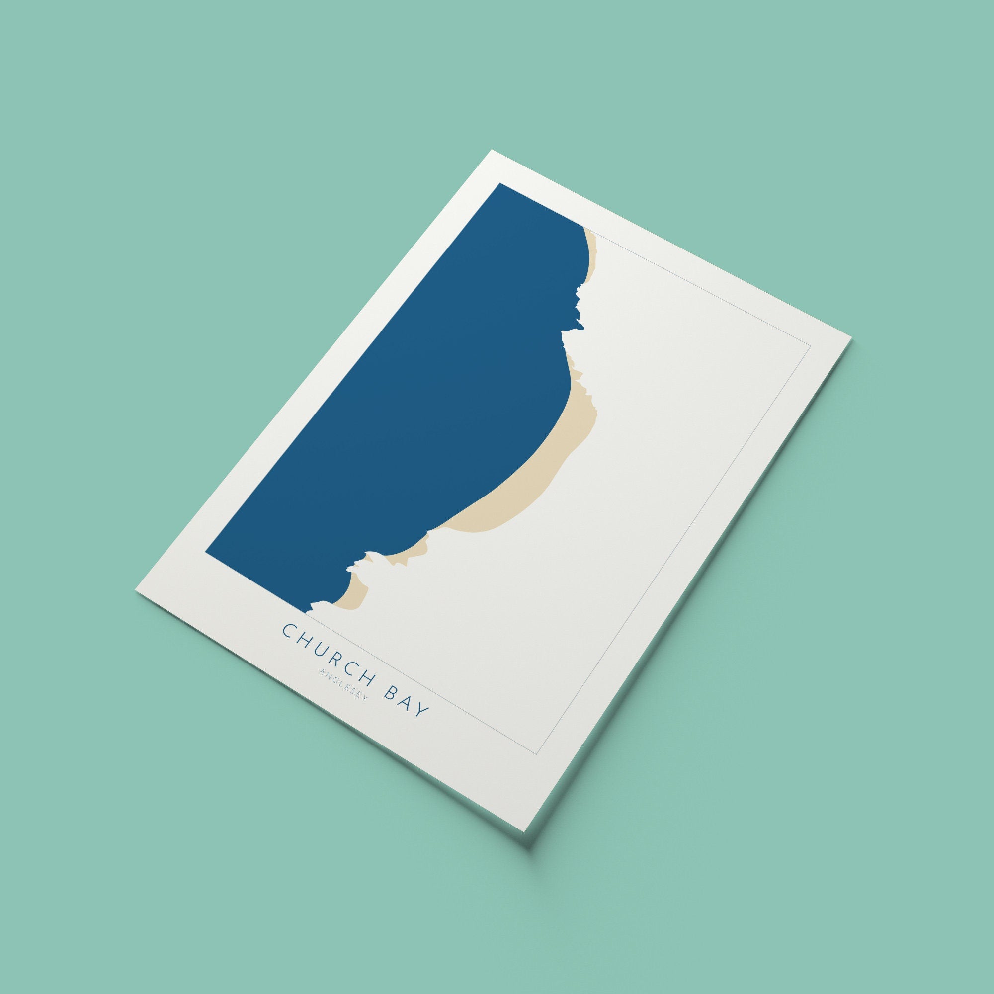 Church Bay Map Art - Anglesey Map, Church Bay Beach, Anglesey Coast, Wales Map Art, Anglesey Wales Map