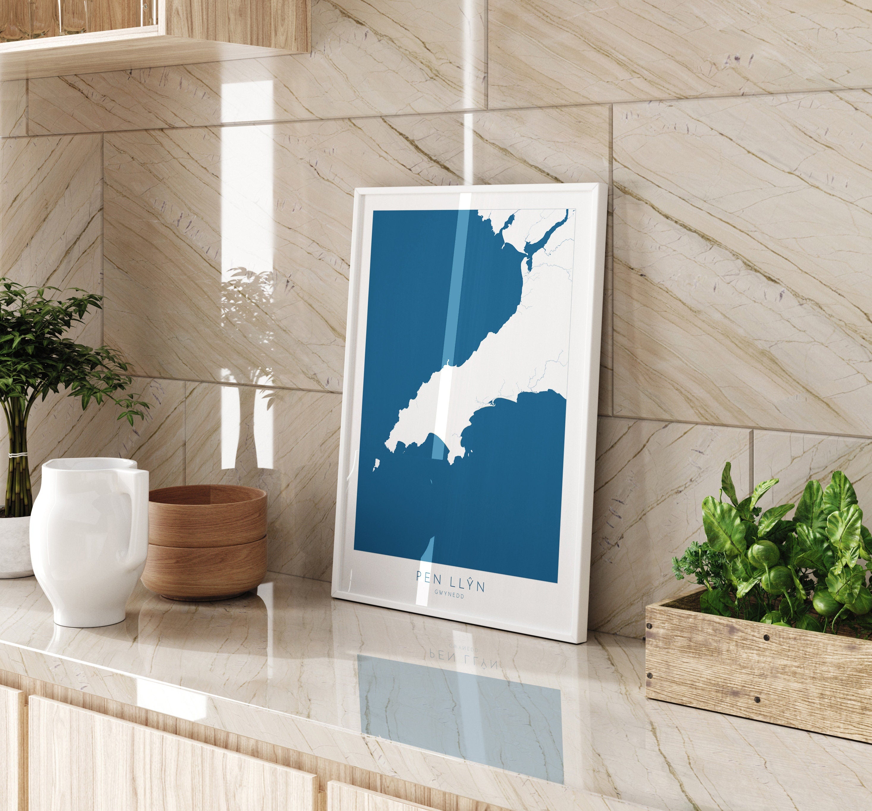 Pen Llŷn Wales Map Art - Llŷn Peninsula Map, Gwynedd Map, Wales Coast Map, Wales Coastline Art, Wales Art Poster