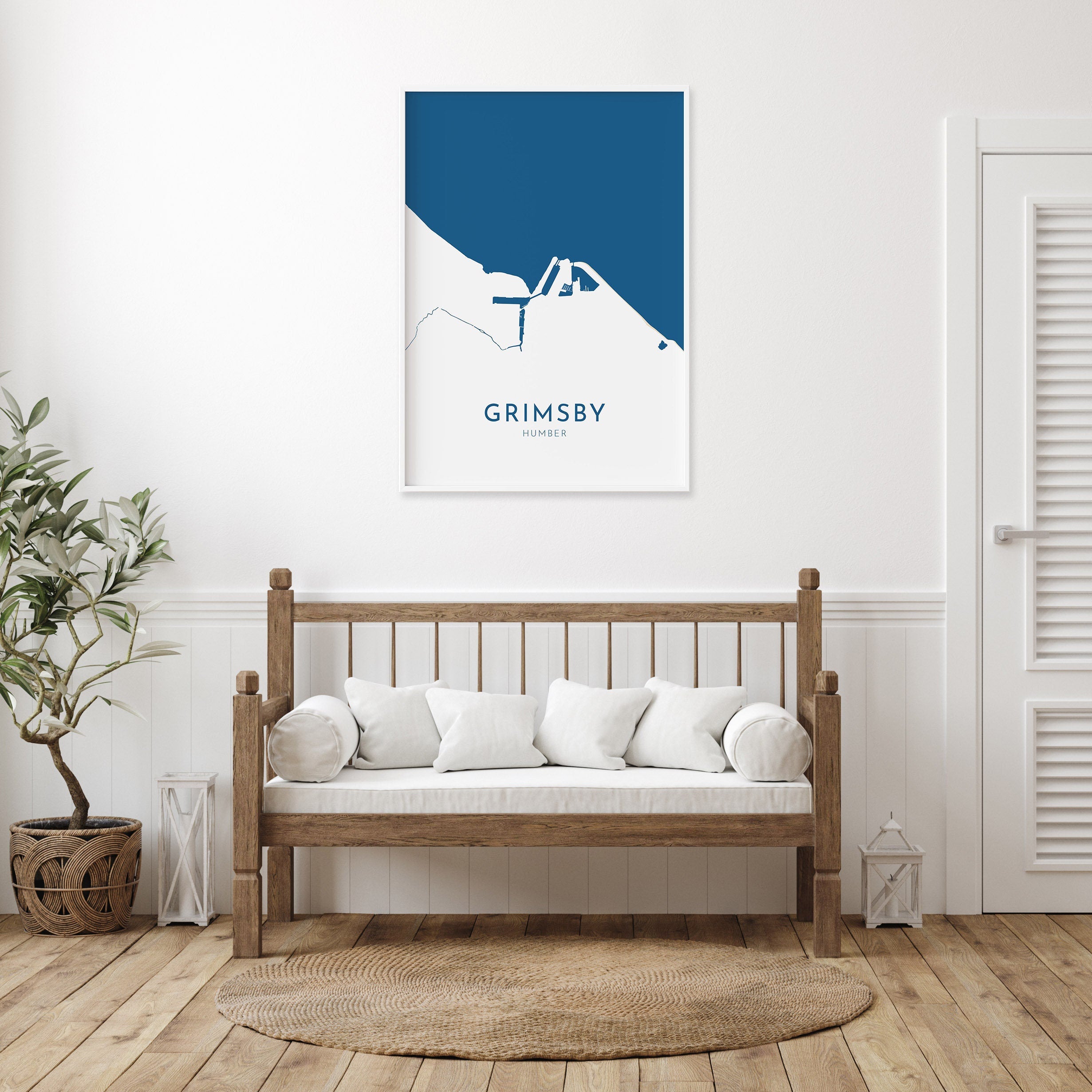 Grimsby Map Art - Grimsby The Humber Map, Grimsby UK Map, Grimsby Travel Print, The Humber, Hull Map Art, Lincolnshire Map Art Print