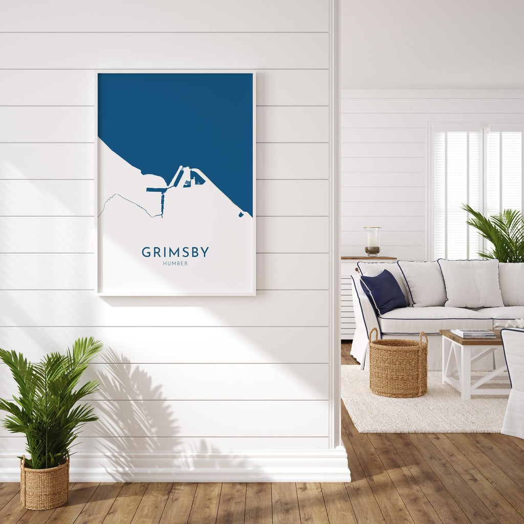 Grimsby Map Art - Grimsby The Humber Map, Grimsby UK Map, Grimsby Travel Print, The Humber, Hull Map Art, Lincolnshire Map Art Print