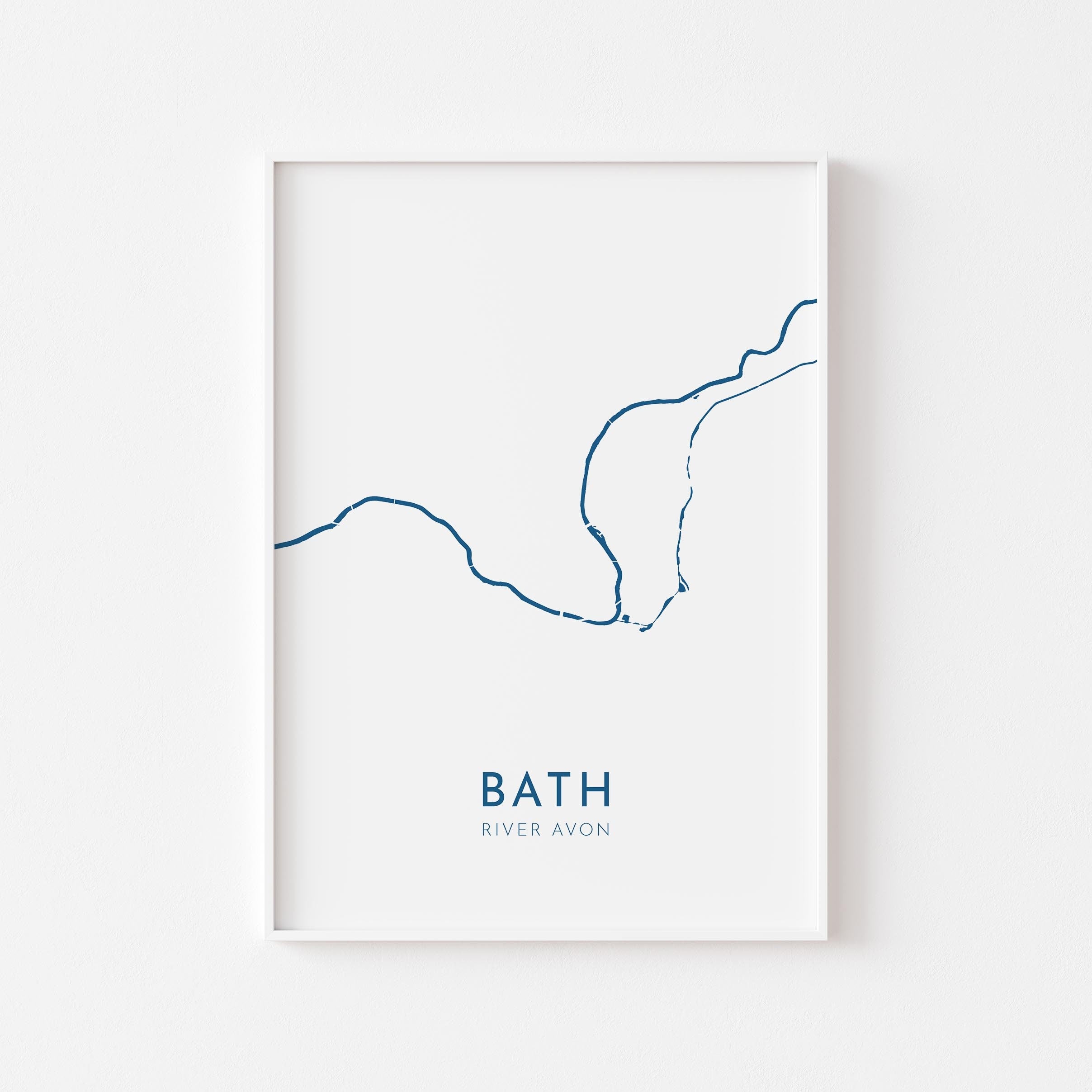 Bath Map Art - Bath River Avon Map Art, Bath UK Map Art, Bath Travel Print, River Avon Map, UK City Map Art, Somerset Art Print