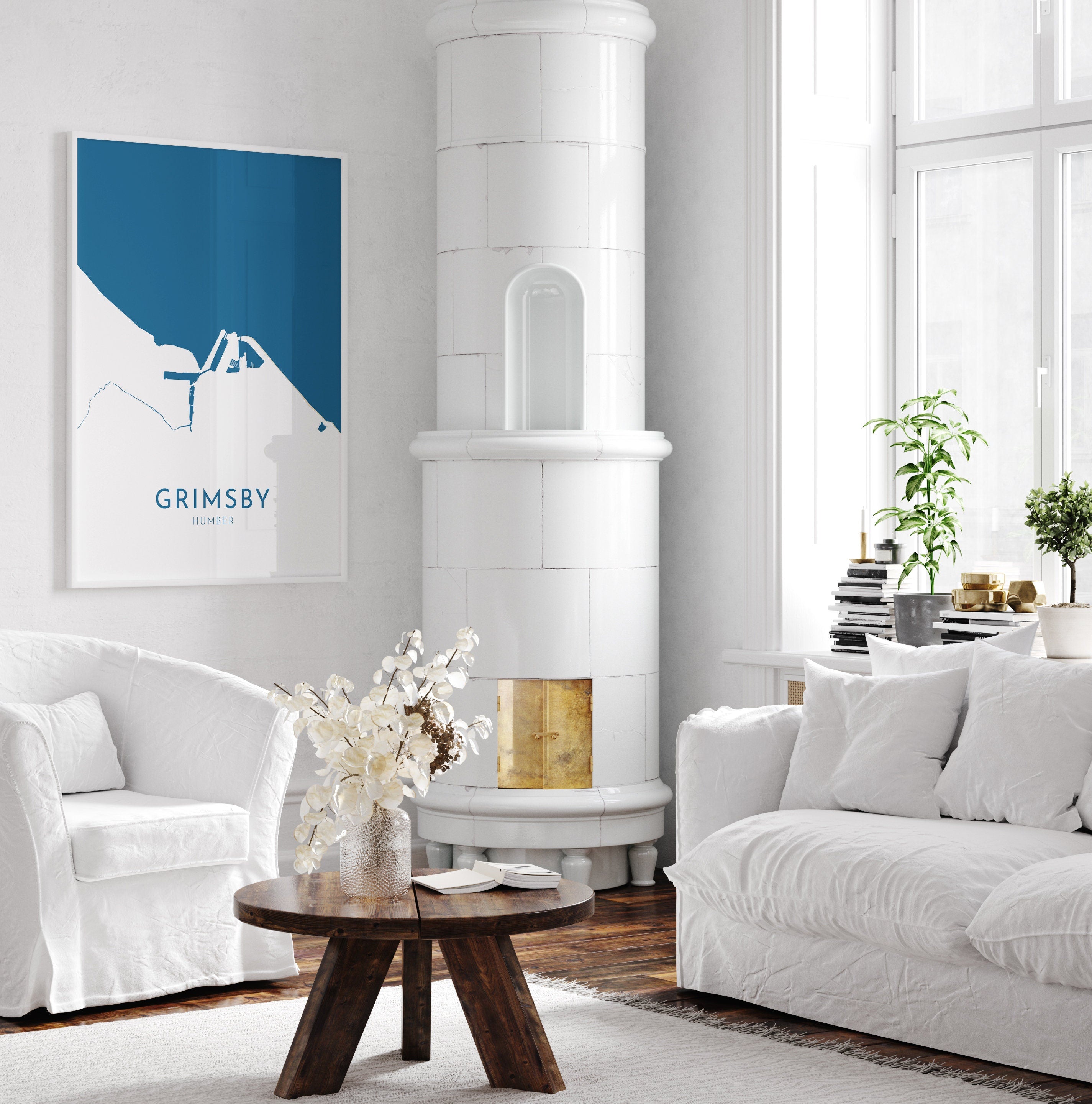 Grimsby Map Art - Grimsby The Humber Map, Grimsby UK Map, Grimsby Travel Print, The Humber, Hull Map Art, Lincolnshire Map Art Print