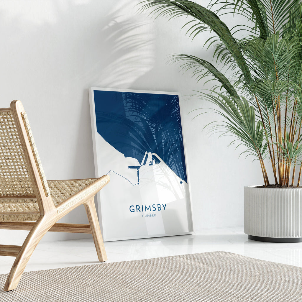 Grimsby Map Art - Grimsby The Humber Map, Grimsby UK Map, Grimsby Travel Print, The Humber, Hull Map Art, Lincolnshire Map Art Print