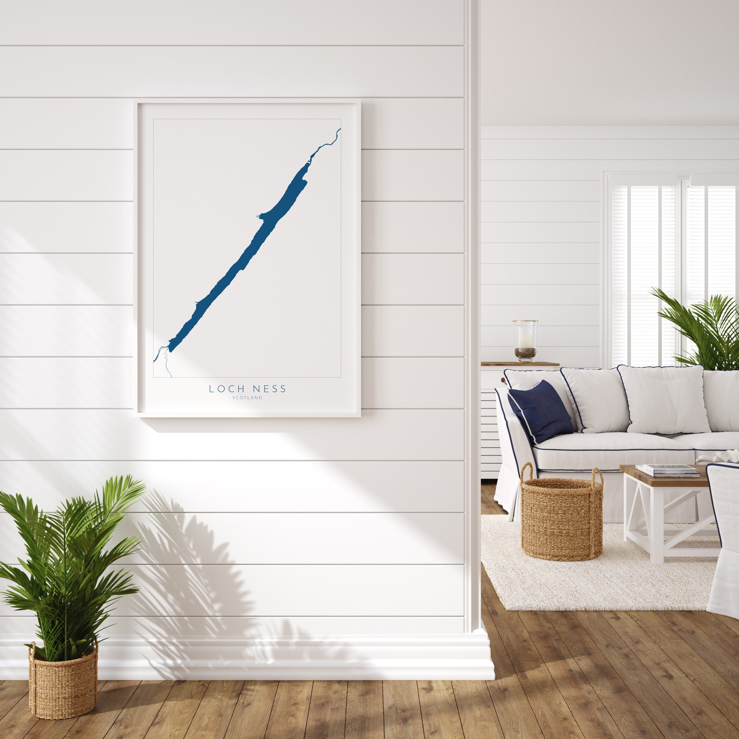 Loch Ness Map Art - Scottish Loch Maps, Loch Ness Art Print, Scotland Art Print, Scotland Gift, Scotland Map Art, Loch Ness Gift