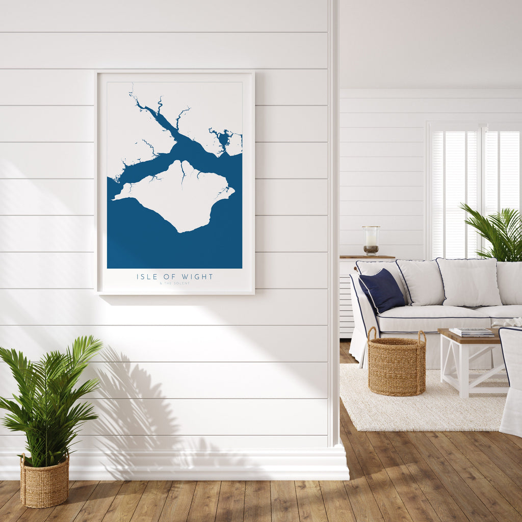 Isle of Wight Map Art, Isle of Wight Art Print, Cowes Isle of Wight, Hampshire Map, Southampton Map Art, Portsmouth Art, The Solent Map, IOW