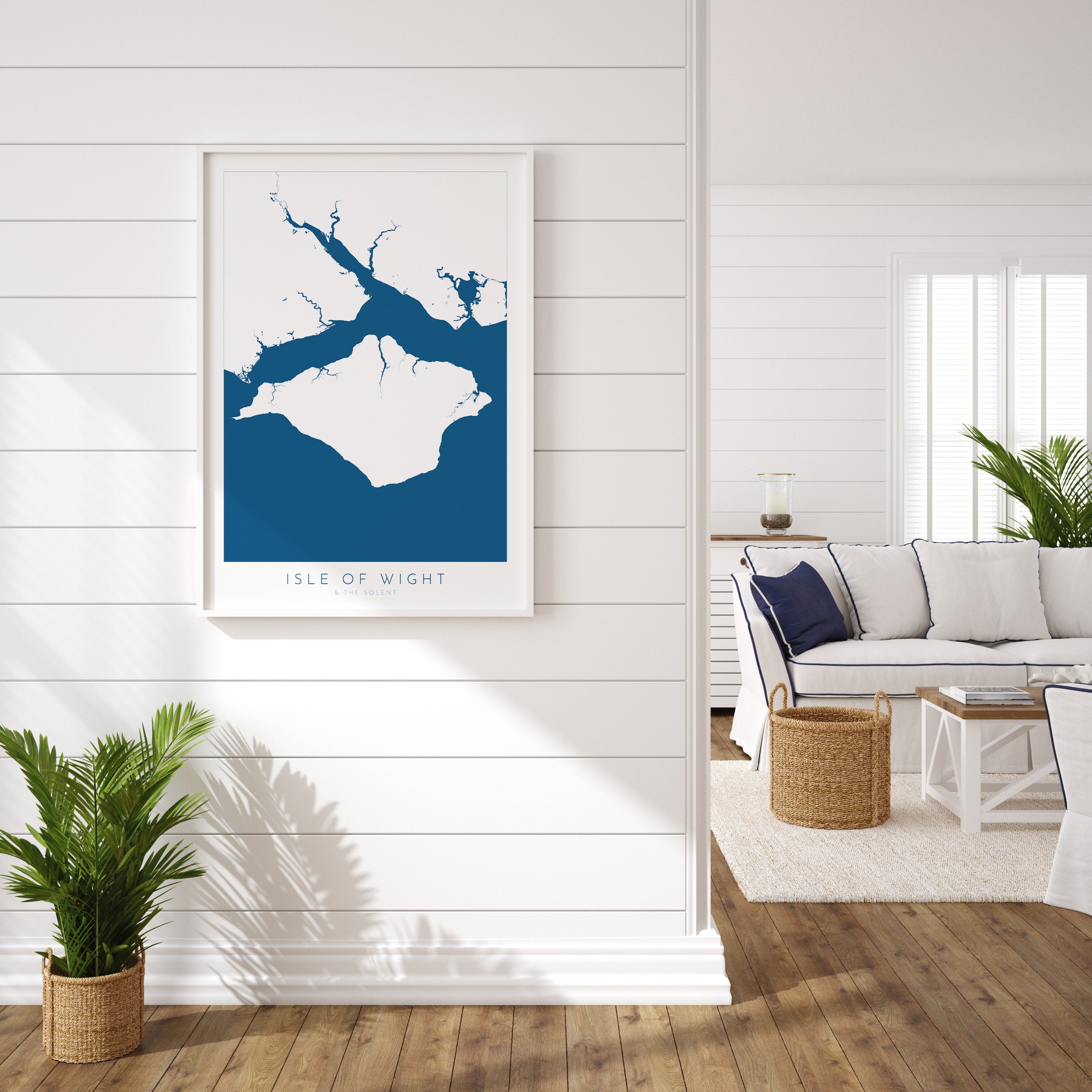 Isle of Wight Map Art, Isle of Wight Art Print, Cowes Isle of Wight, Hampshire Map, Southampton Map Art, Portsmouth Art, The Solent Map, IOW