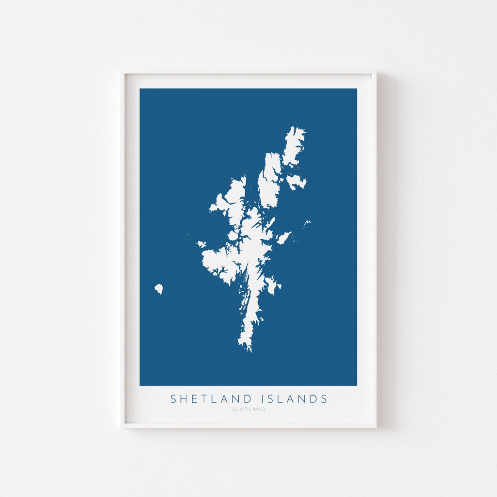 Shetland Islands Map Art - Shetland Islands Scotland Art Print, Shetland Scotland Gift, Scotland Map Art, Shetland Islands Map Blue