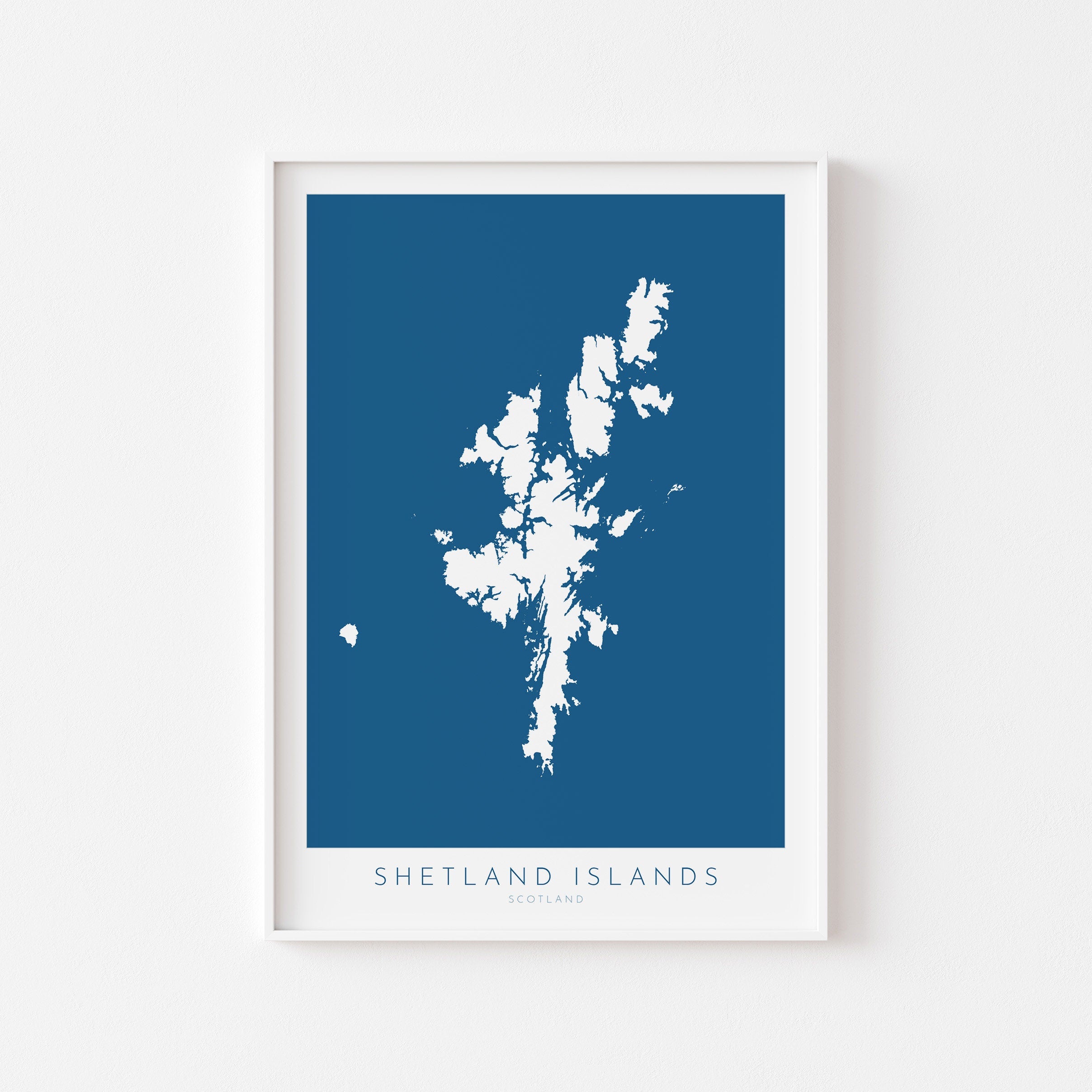 Shetland Islands Map Art - Shetland Islands Scotland Art Print, Shetland Scotland Gift, Scotland Map Art, Shetland Islands Map Blue