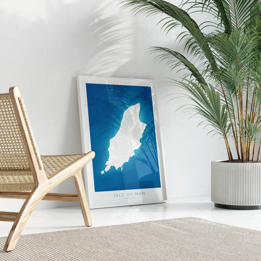 Isle of Man Map Art - Isle of Man Art Print, Isle of Man Gift, Isle of Man Gift, Isle of Man Map Blue, Navy, A1, A2, A3, A4,