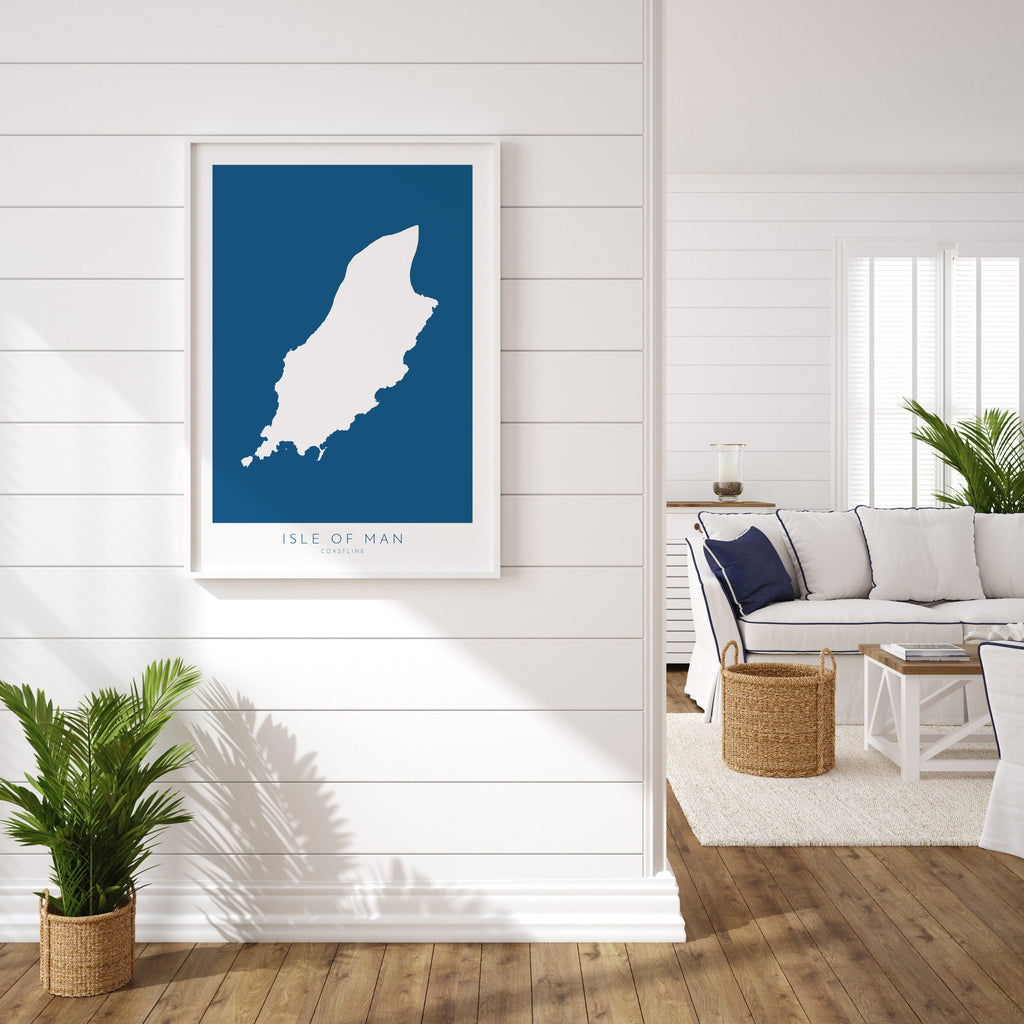 Isle of Man Map Art - Isle of Man Art Print, Isle of Man Gift, Isle of Man Gift, Isle of Man Map Blue, Navy, A1, A2, A3, A4,