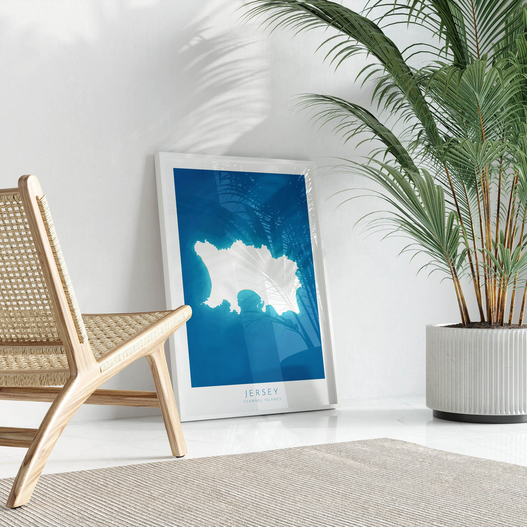 Jersey Map Art - Jersey Channel Islands Art Print, Jersey Gift, Jersey Map Art, Channel Islands Gift, Channel Islands Map, Jersey Map Gift