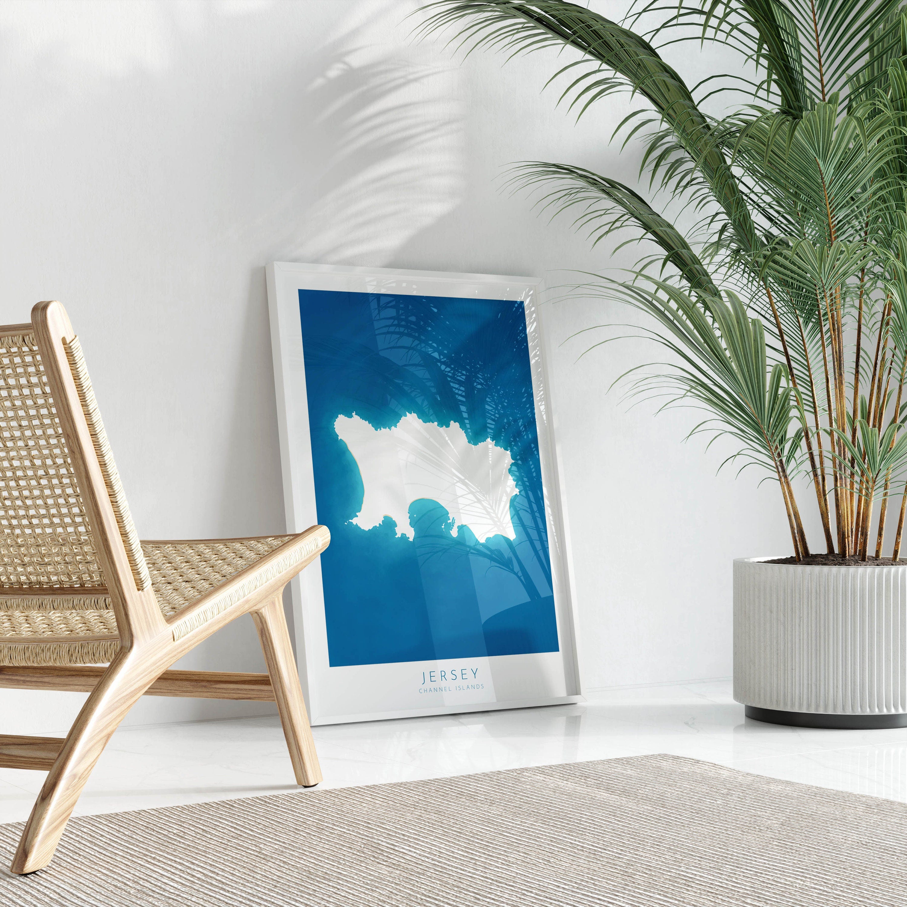 Jersey Map Art - Jersey Channel Islands Art Print, Jersey Gift, Jersey Map Art, Channel Islands Gift, Channel Islands Map, Jersey Map Gift