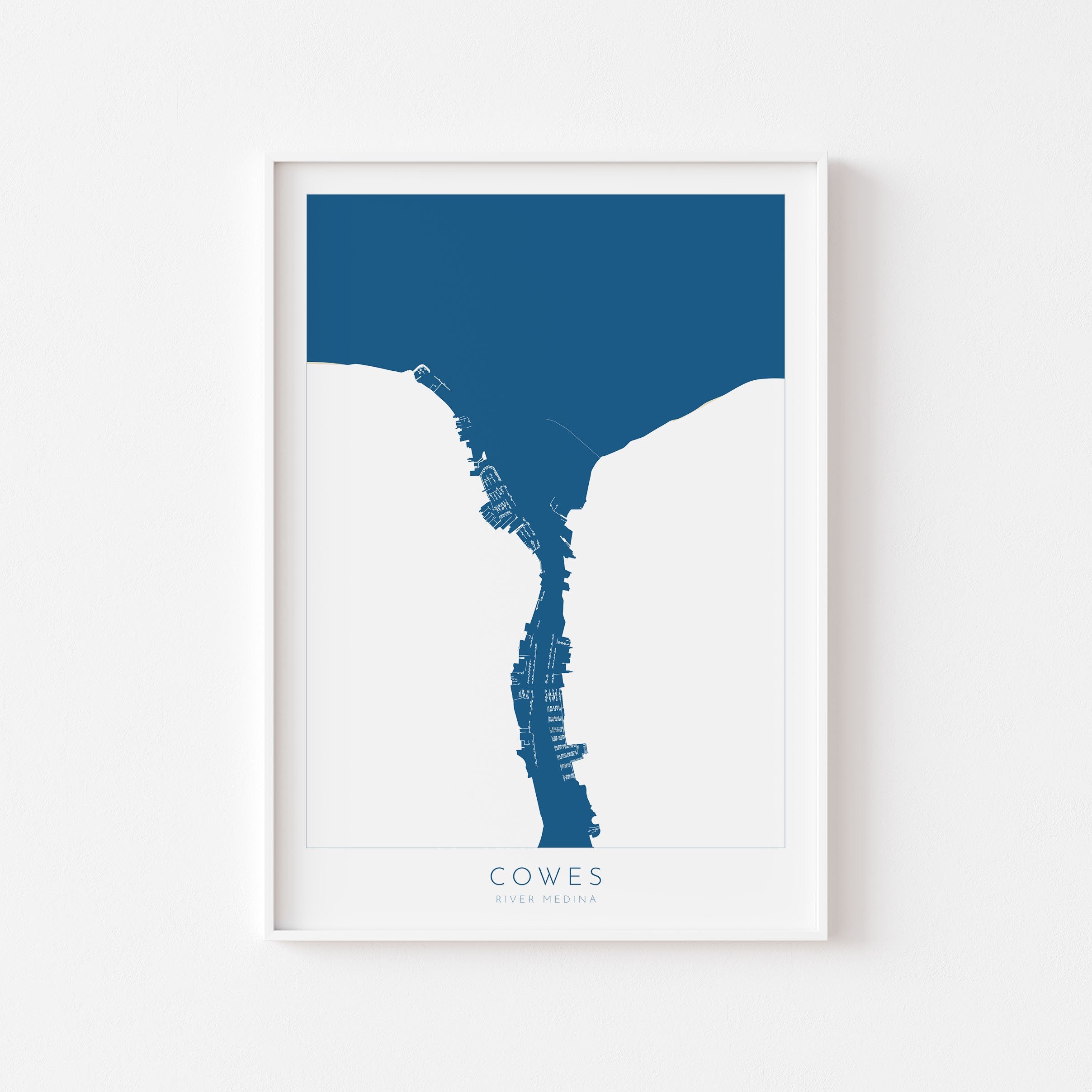 Cowes Map - Cowes, Isle of Wight Map Art, Cowes Week Art, Isle of Wight Art, River Medina Map, Isle of Wight Travel Poster, Nautical Art