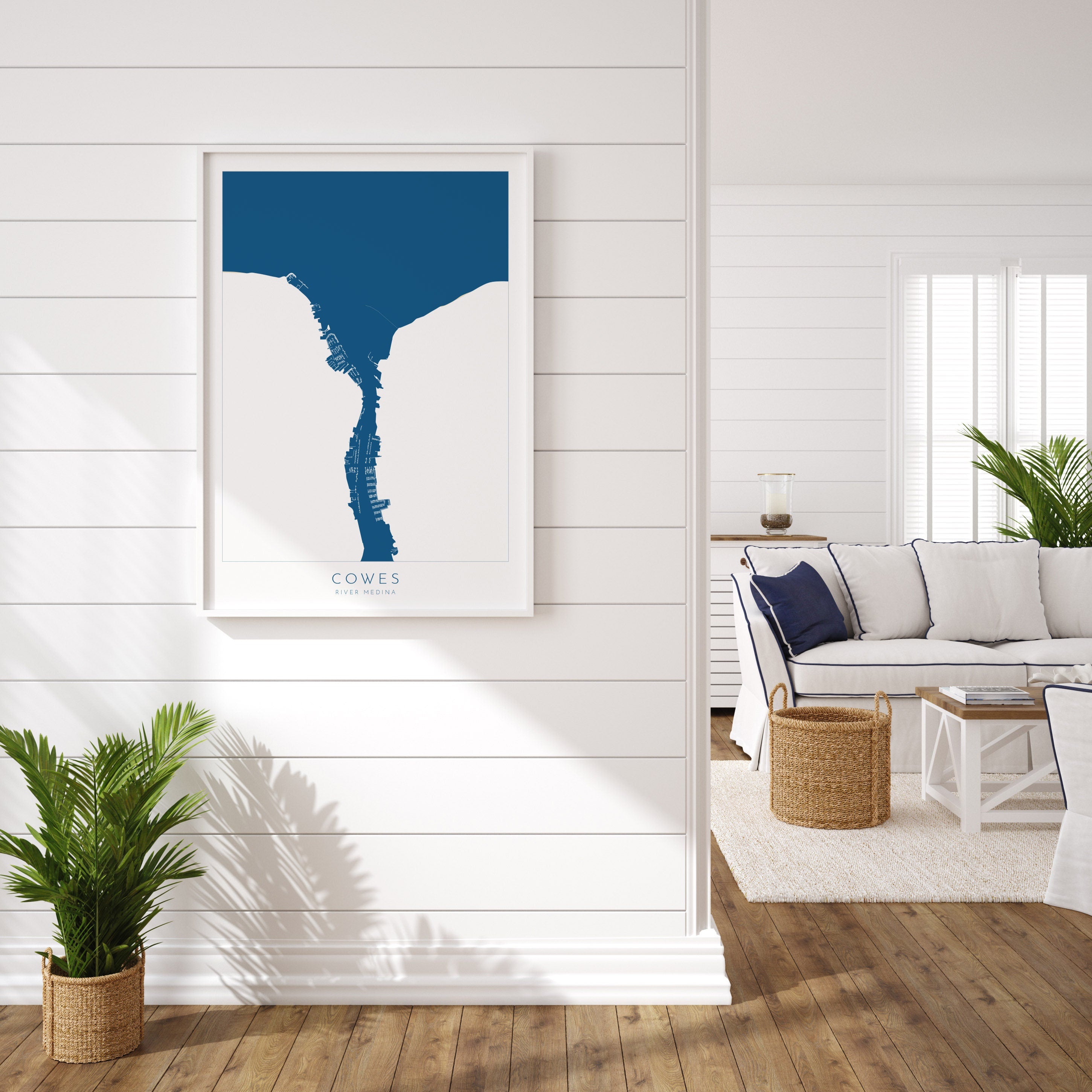 Cowes Map - Cowes, Isle of Wight Map Art, Cowes Week Art, Isle of Wight Art, River Medina Map, Isle of Wight Travel Poster, Nautical Art