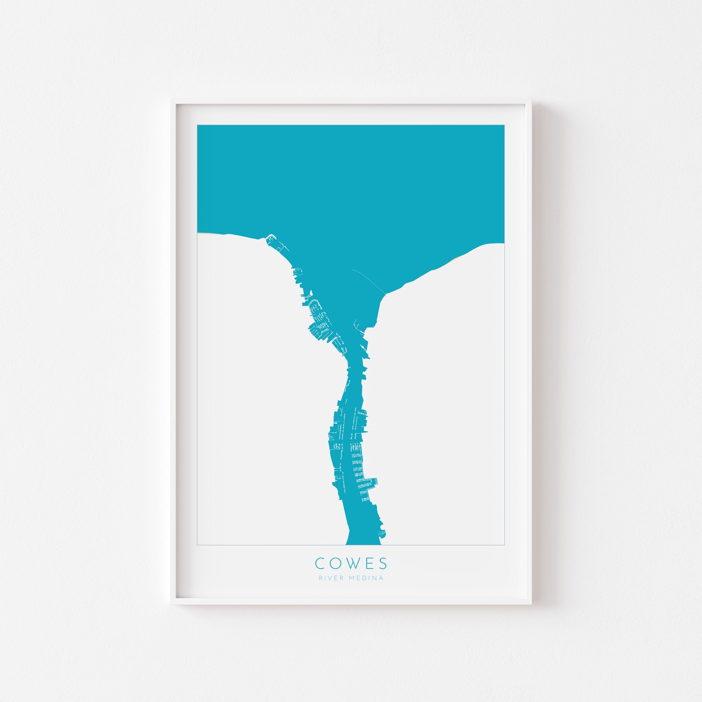 Cowes Map - Cowes, Isle of Wight Map Art, Cowes Week Art, Isle of Wight Art, River Medina Map, Isle of Wight Travel Poster, Nautical Art