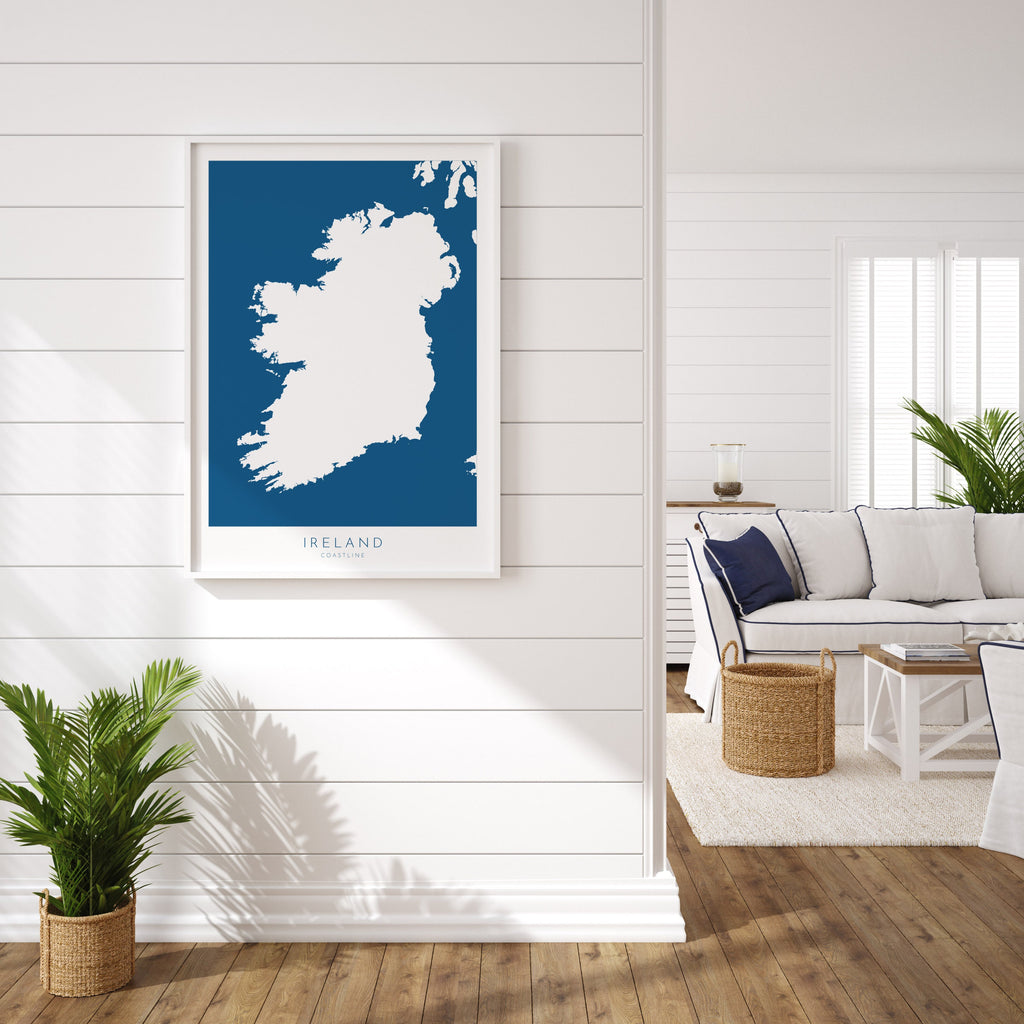 Ireland Map Art - Ireland Coast Map, Ireland Coastline Art, Ireland Art Poster
