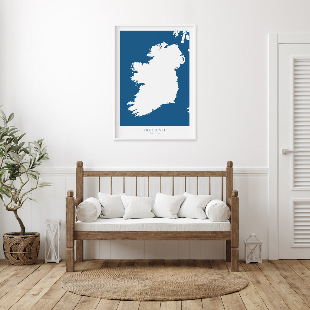 Ireland Map Art - Ireland Coast Map, Ireland Coastline Art, Ireland Art Poster