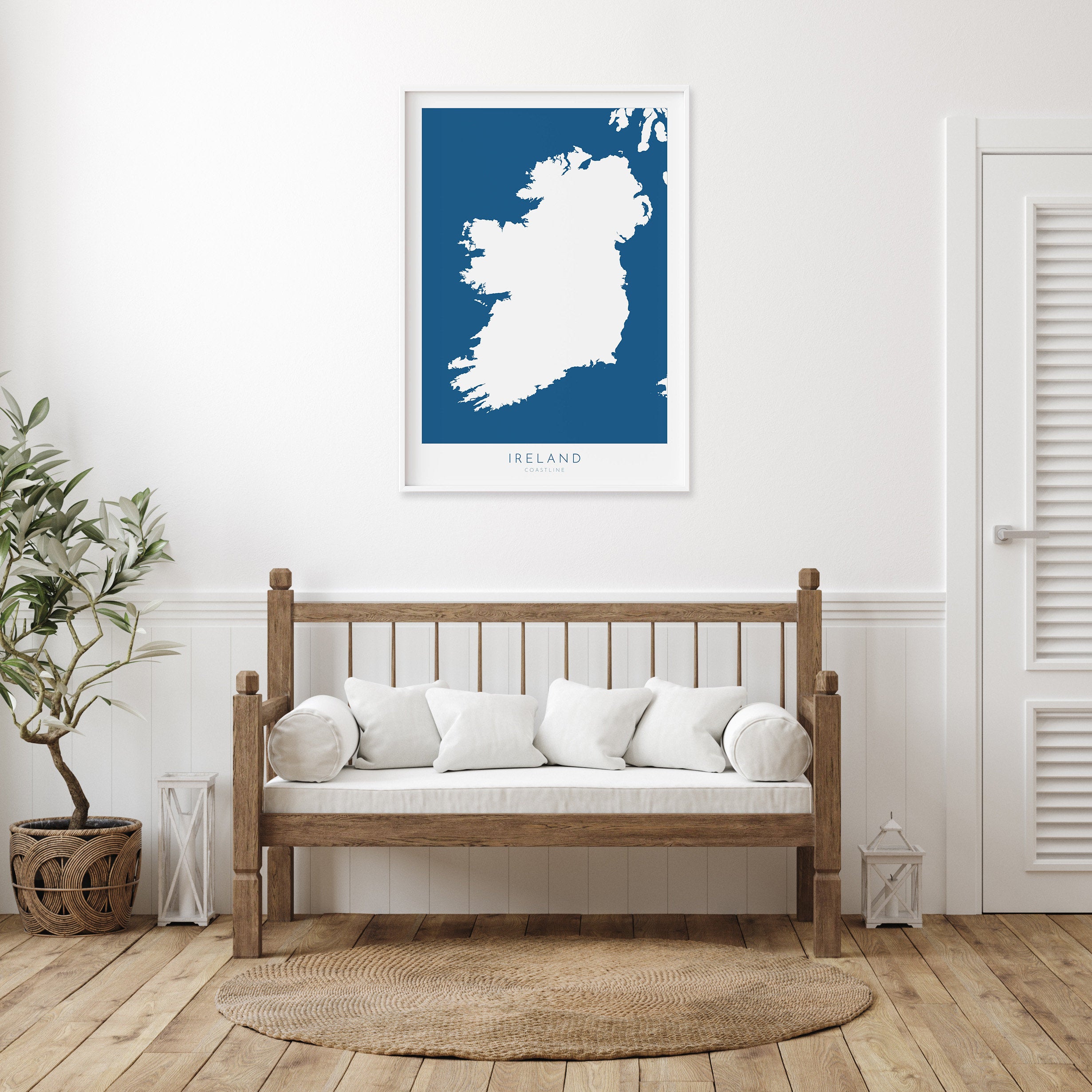 Ireland Map Art - Ireland Coast Map, Ireland Coastline Art, Ireland Art Poster
