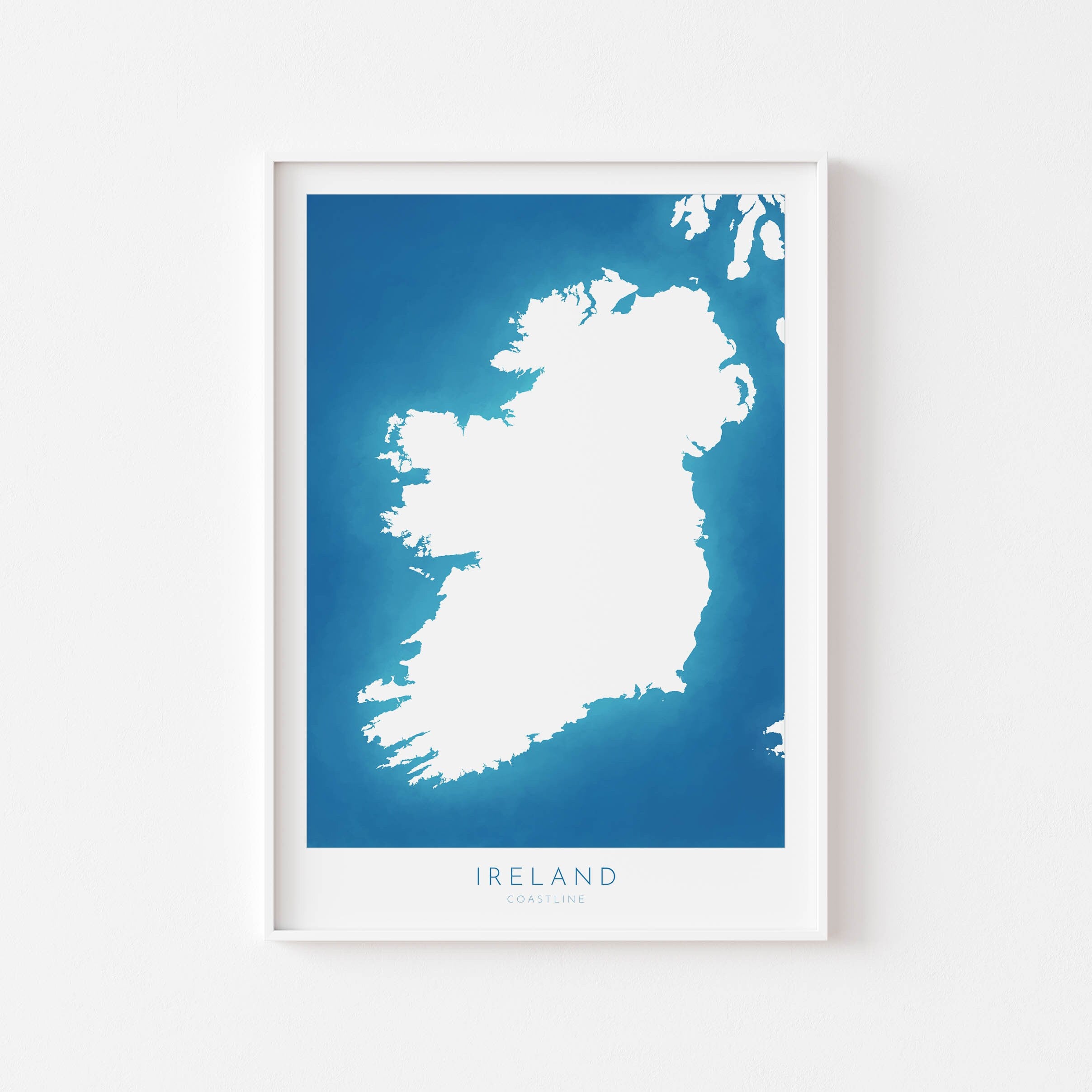 Ireland Map Art - Ireland Coast Map, Ireland Coastline Art, Ireland Art Poster