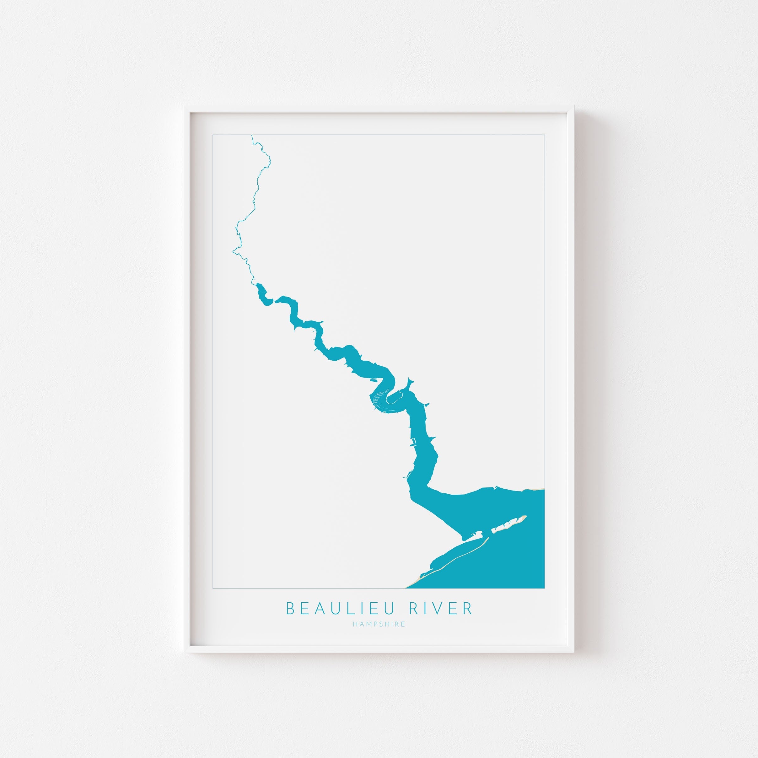 Beaulieu Map - Beaulieu Art Print, Beaulieu River Map, Hampshire Map Art, New Forest Art Print, New Forest Travel Poster, Nautical Art