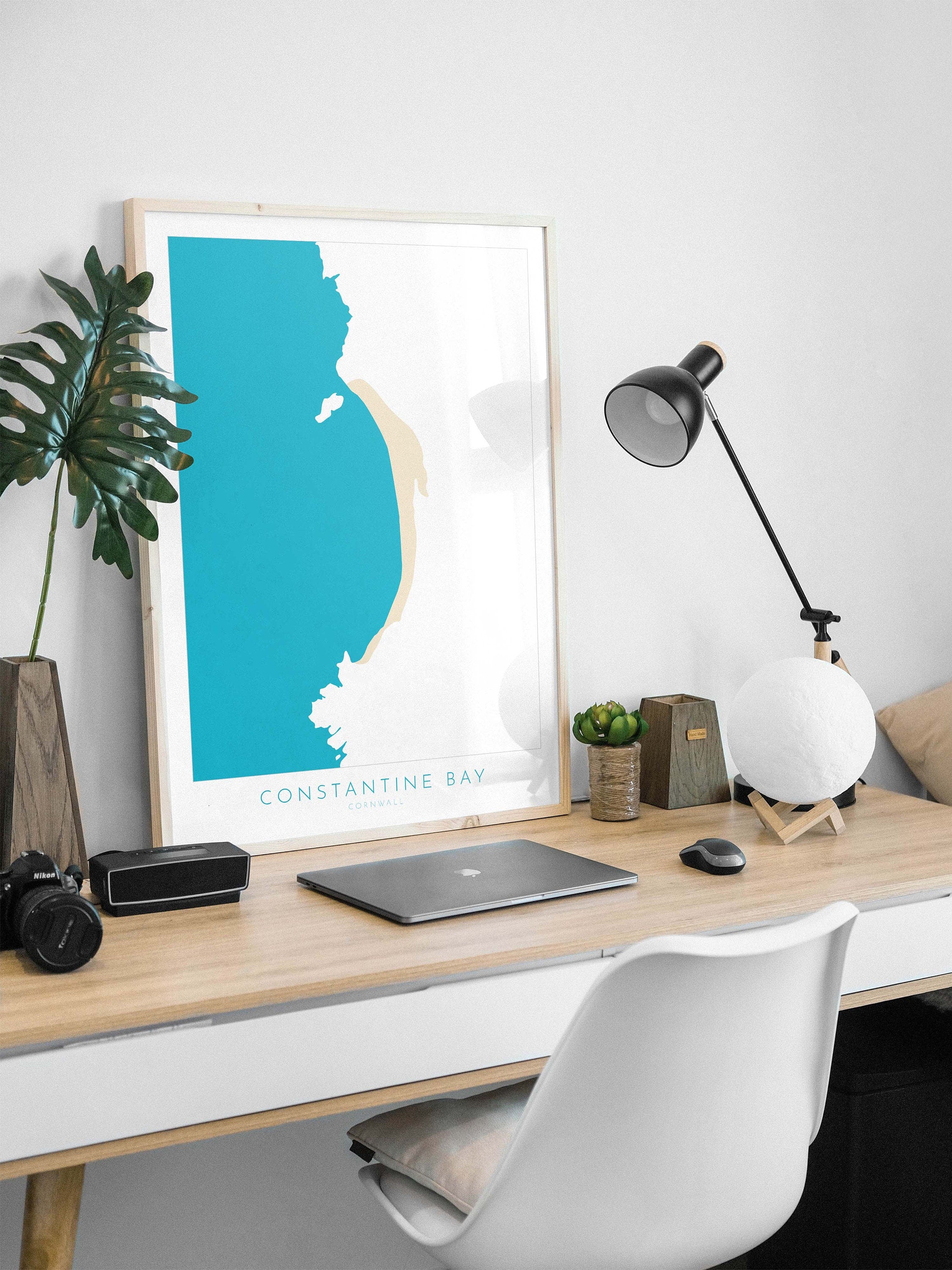 Constantine Bay Map - Constantine Bay Cornwall Art, Cornwall Map, Cornwall Coast Map, North Cornwall Coastline, Cornwall Beach Print