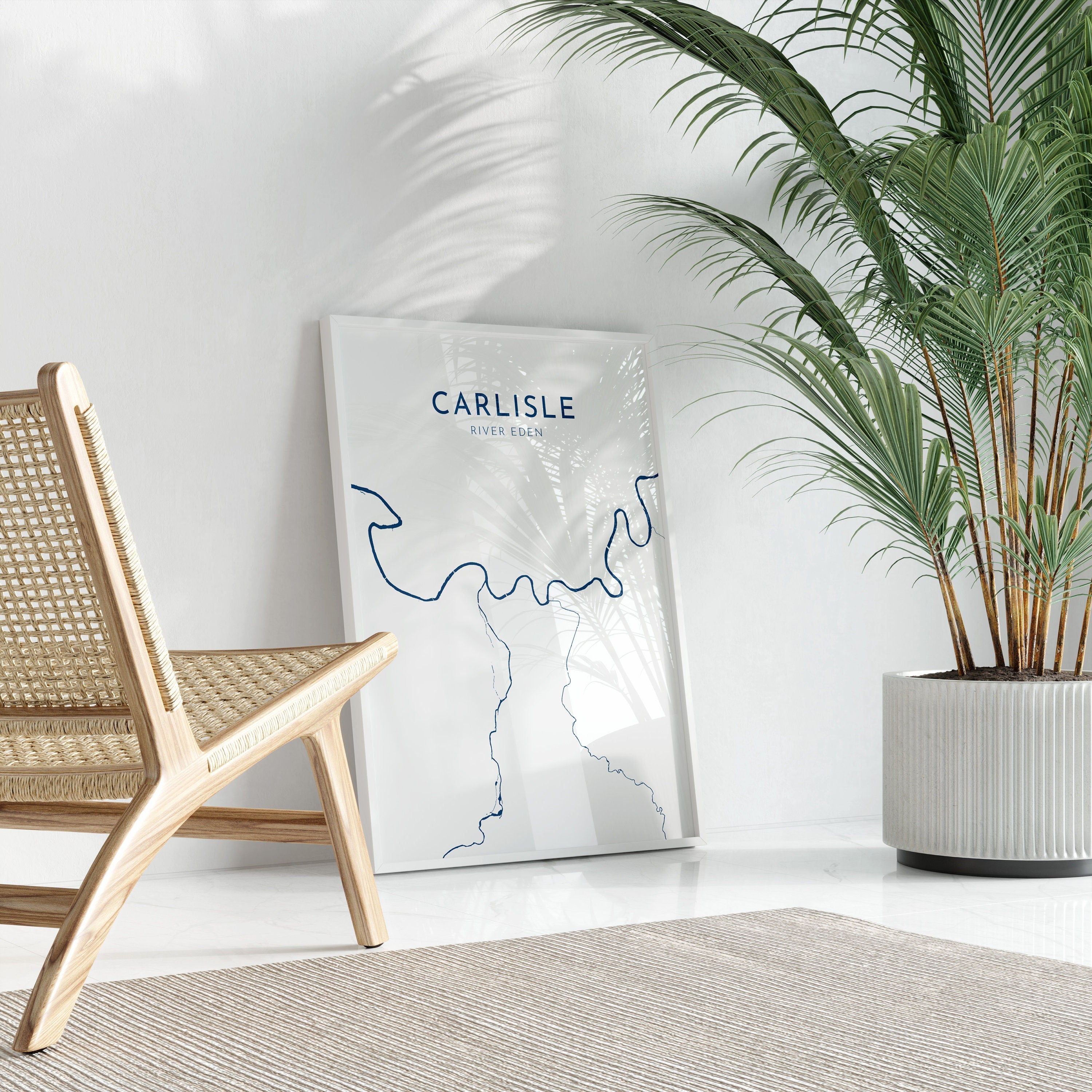 Carlisle Map Art - Carlisle UK Art Print, Carlisle England Map, River Map, Cumbria Map Art, Carlisle Travel Print Poster, UK City Map