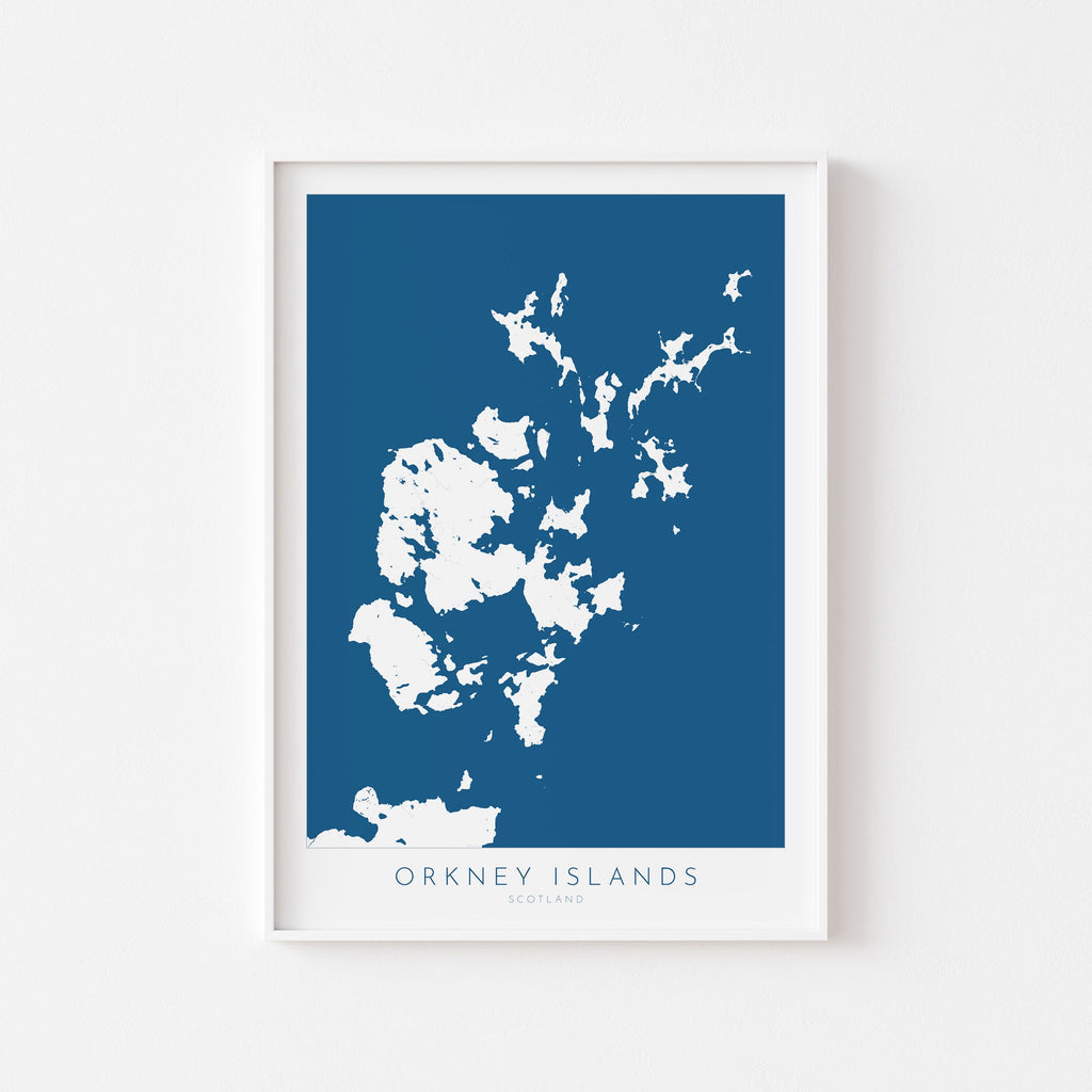 Orkney Islands Map Art - Orkney Islands Scotland Art Print, Orkney Scotland Gift, Scotland Map Art, Orkney Islands Map Blue, River Map