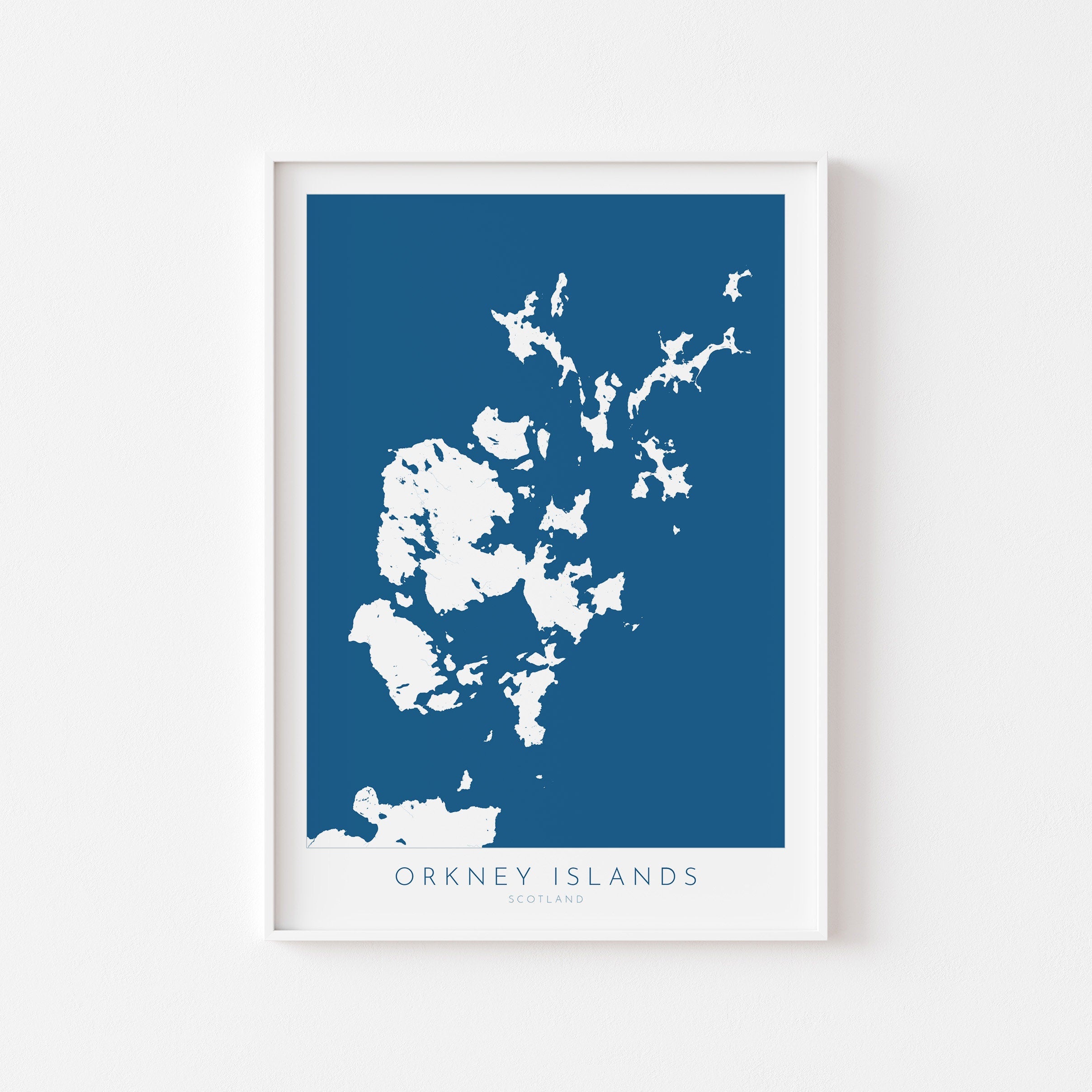 Orkney Islands Map Art - Orkney Islands Scotland Art Print, Orkney Scotland Gift, Scotland Map Art, Orkney Islands Map Blue, River Map